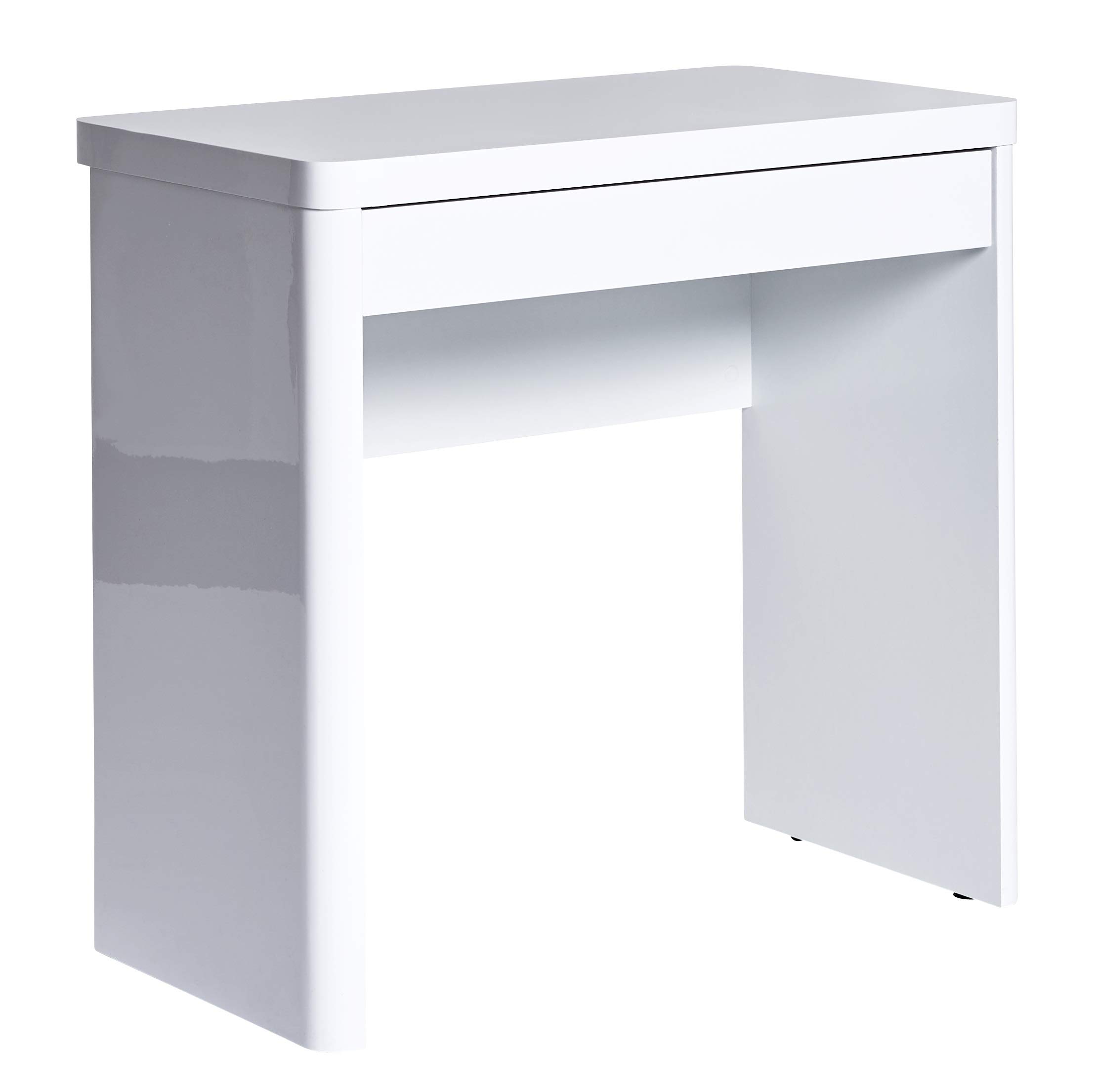 Amazon Brand - Movian Mjøsa - Compact Desk with 1 Drawer, 79 x 44 x 76 cm, High-Gloss White