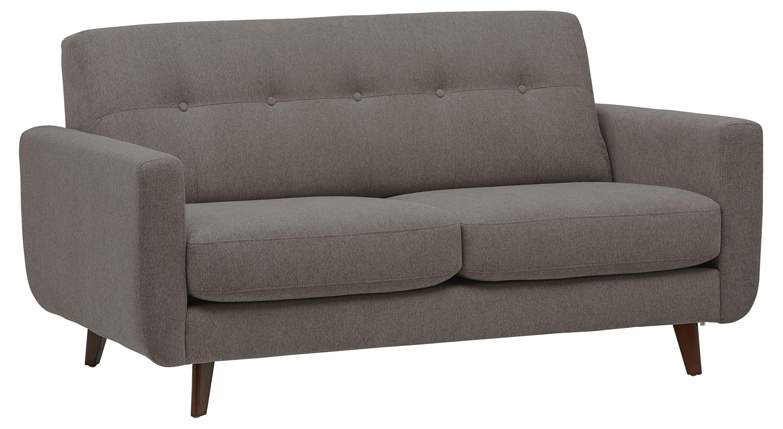 Amazon Brand – Rivet Sloane Mid-Century Modern Loveseat with Tufted Back, 64.2"W, Storm
