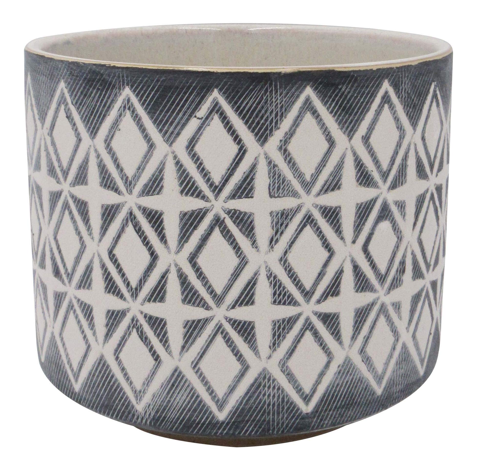 Amazon Brand – Rivet Geometric Ceramic Planter, 6.5"H, Black