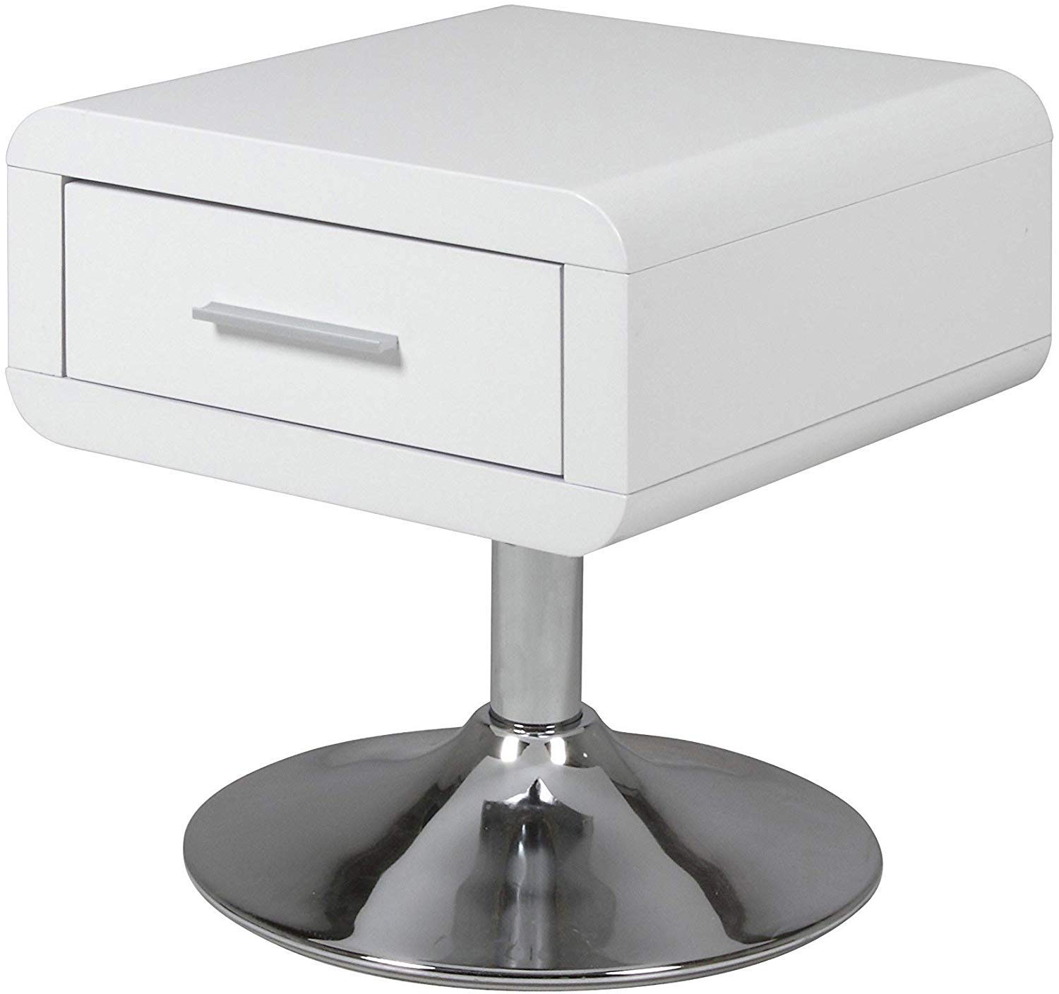 Amazon Brand Movian Emme, Bedside Table, 40 x 40 x 45 cm (L x W x H), High Gloss White