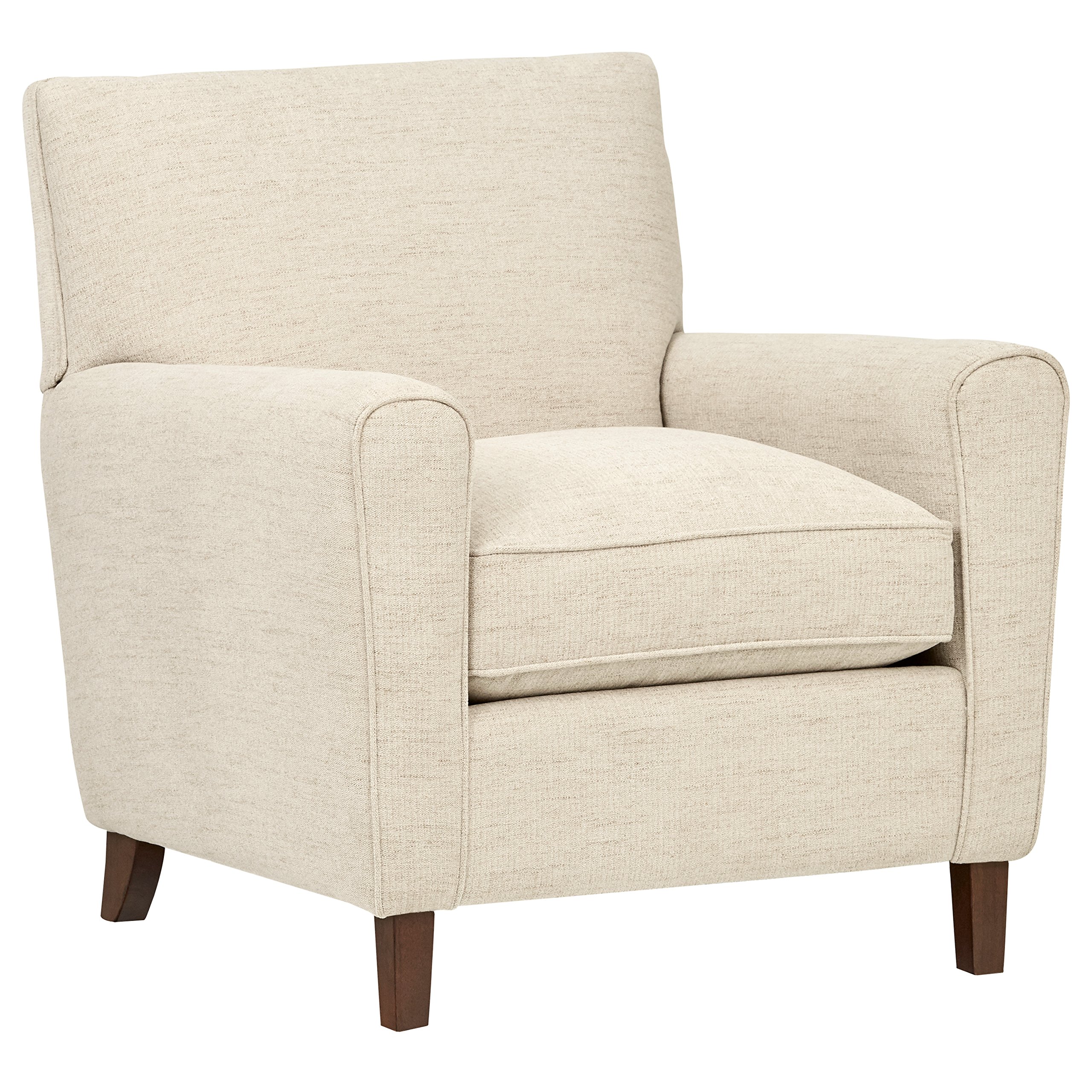 Amazon Brand – Rivet Lawson Mid-Century Modern Angled Upholstered Arm Chair, 33"W, Pearl