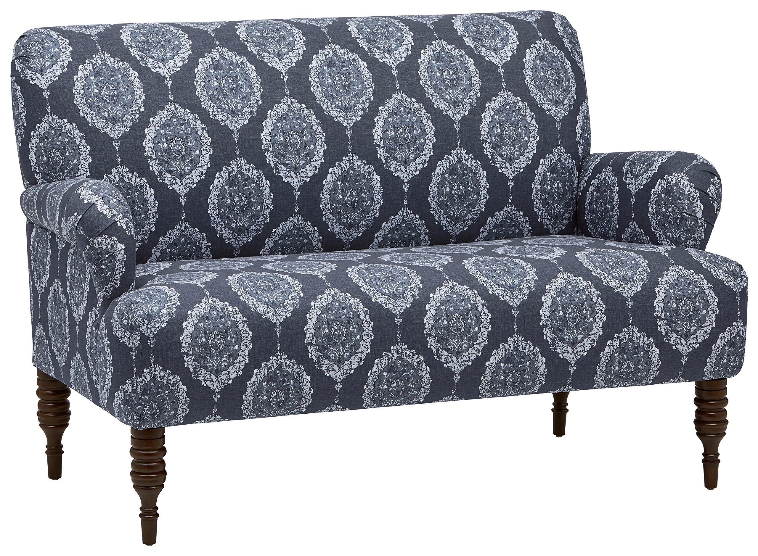 Amazon Brand – Stone & Beam Modern Sweeping Arm Settee, 51"W, Damask Navy