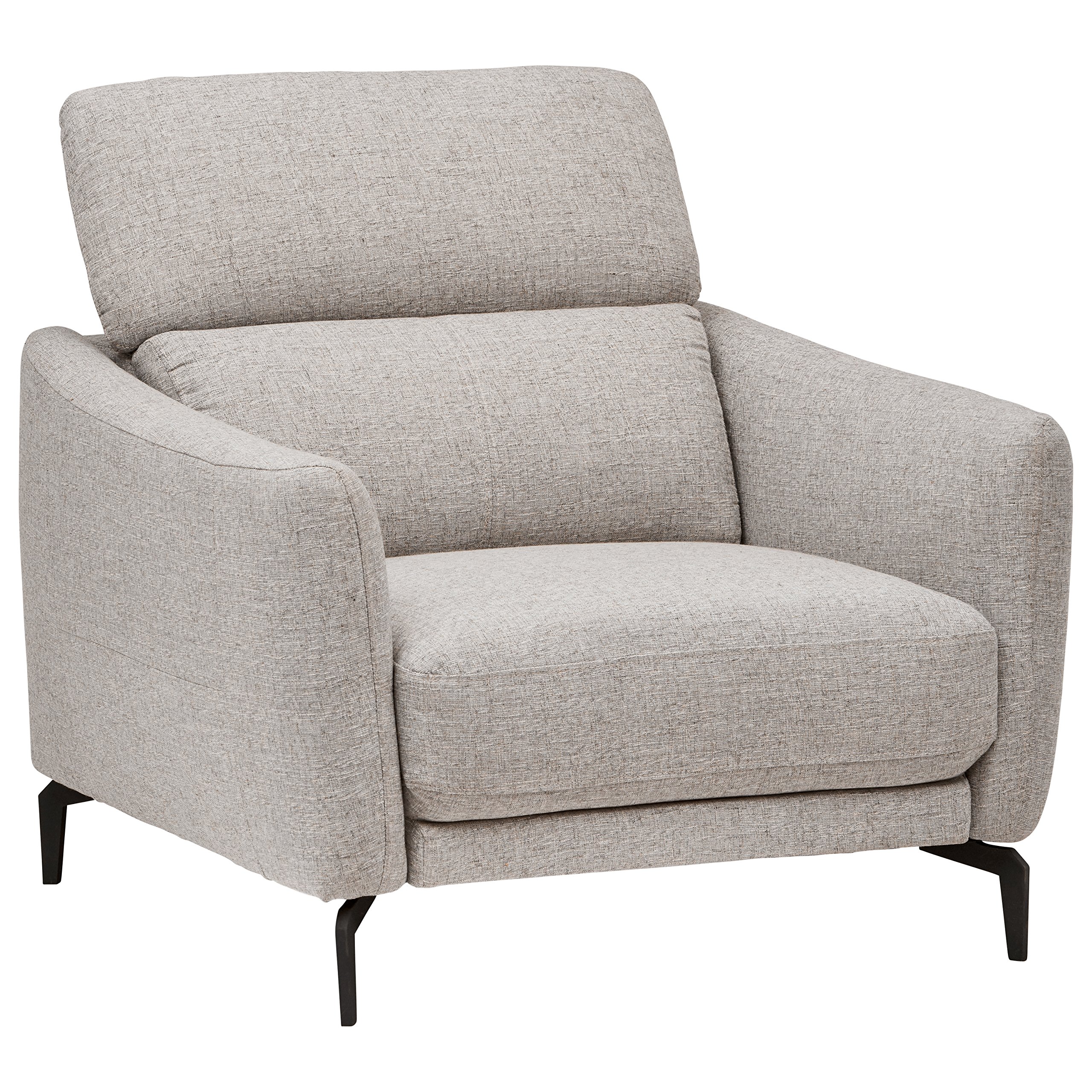 Amazon Brand – Rivet Kaden Mid-Century Modern Adjustable Headrest Living Room Accent Chair, 35.8"W, Light Grey