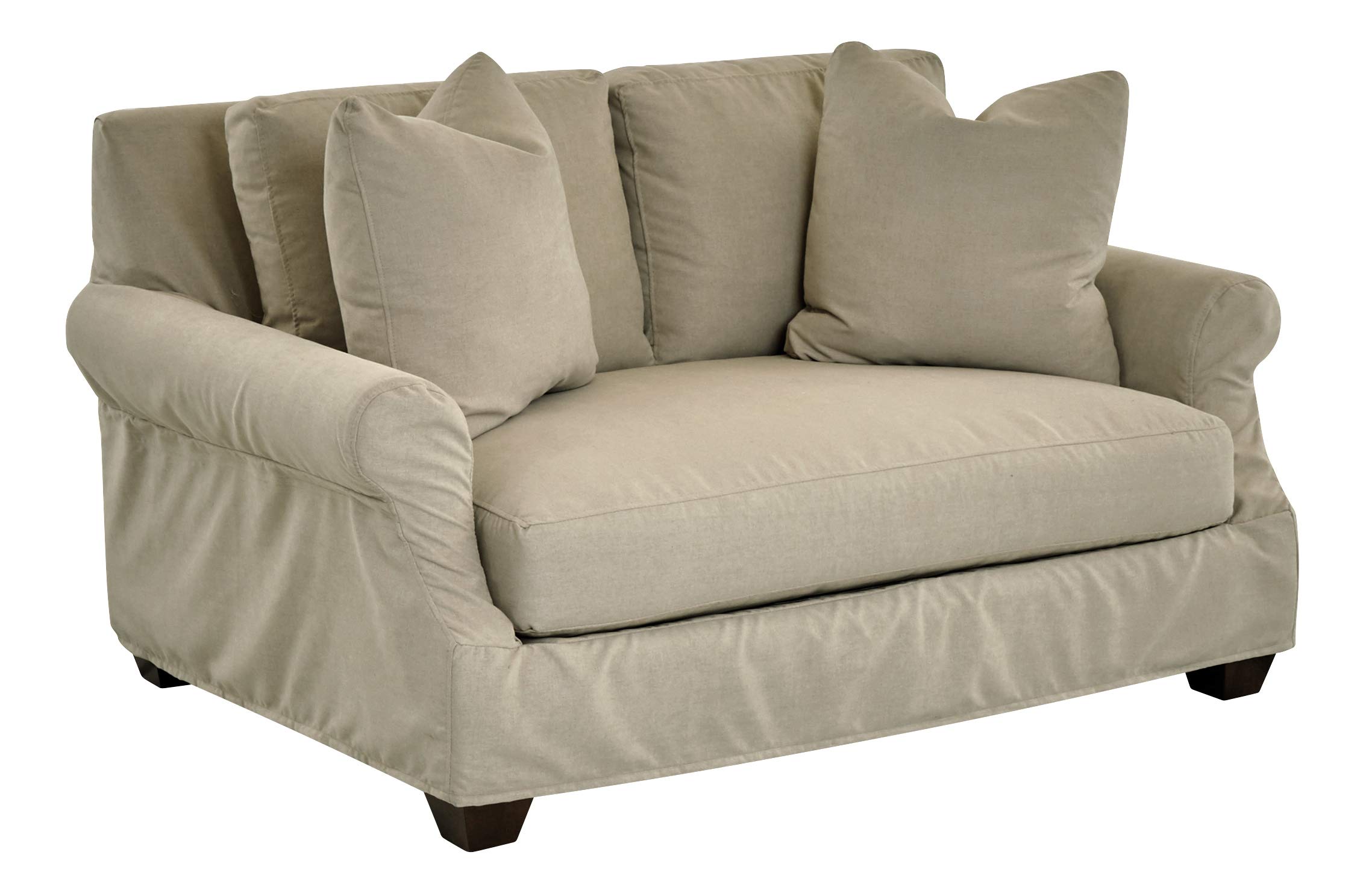 Amazon Brand – Stone & Beam Conner Slipcover Love Seat Sofa Couch, 61"W, Beige