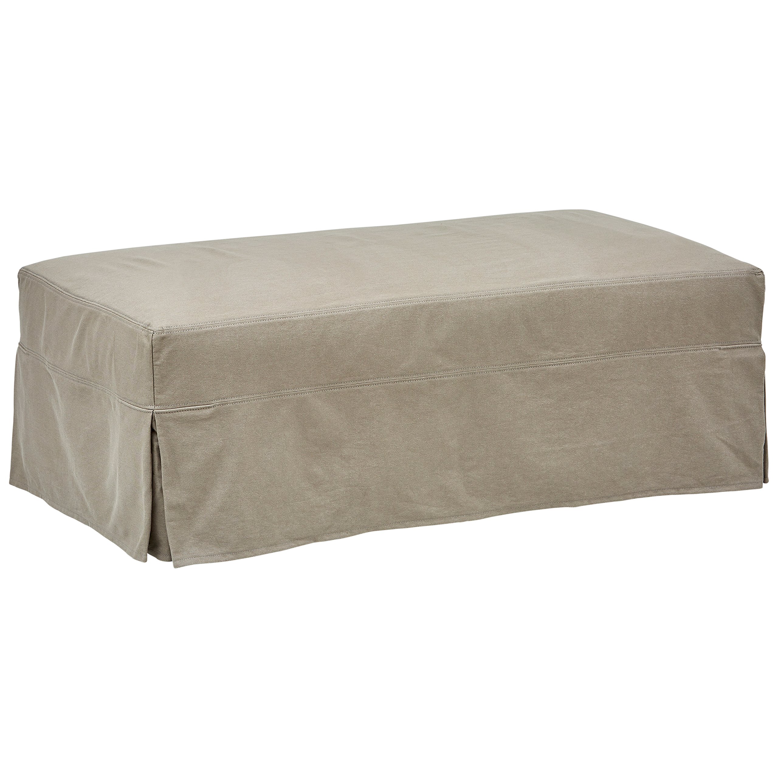 Amazon Brand – Stone & Beam Bartow Ottoman with Slipcover, 54"W, Grey
