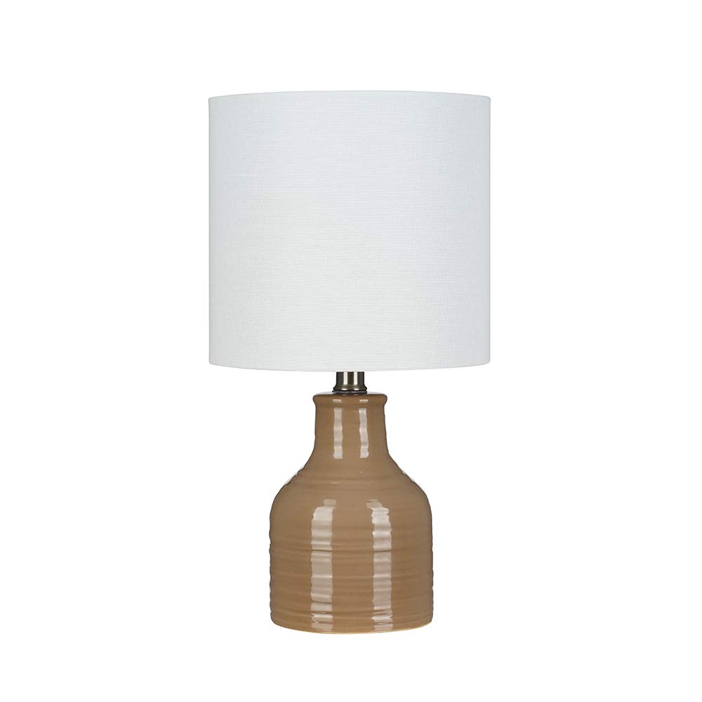 Amazon Brand – Stone & Beam Ceramic Table Lamp, Bulb Included, 16"H, Tan