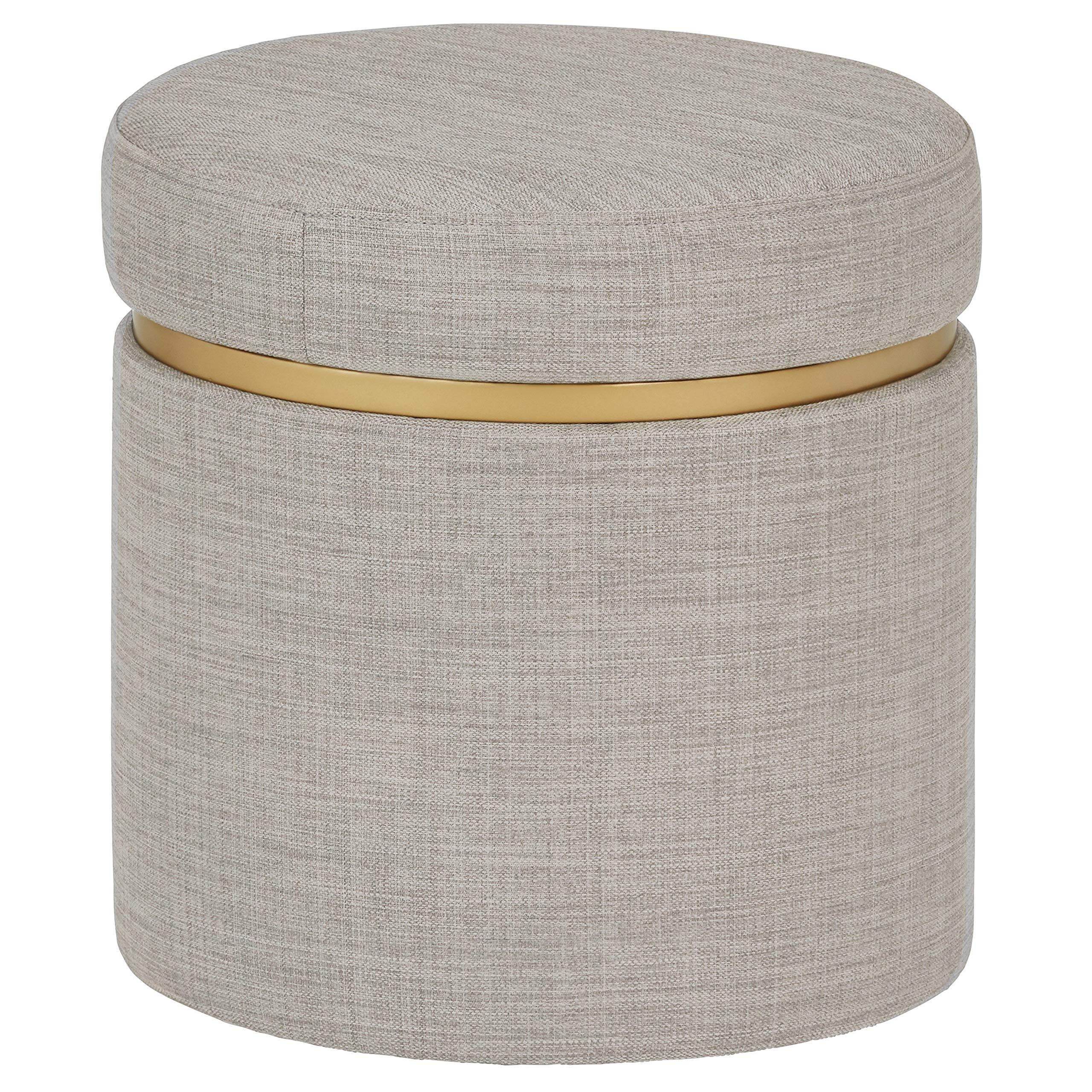 Amazon Brand – Rivet Asher Modern Storage Ottoman, 15.75"W, Fabric, Light Grey