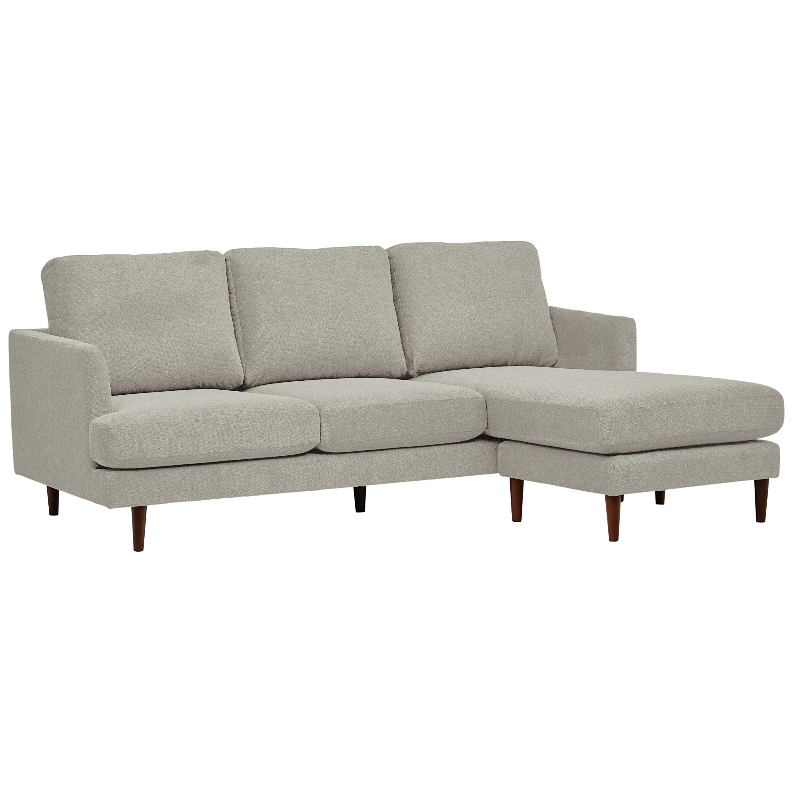 Amazon Brand – Rivet Goodwin Modern Sectional Sofa, 88.6"W, Light Grey