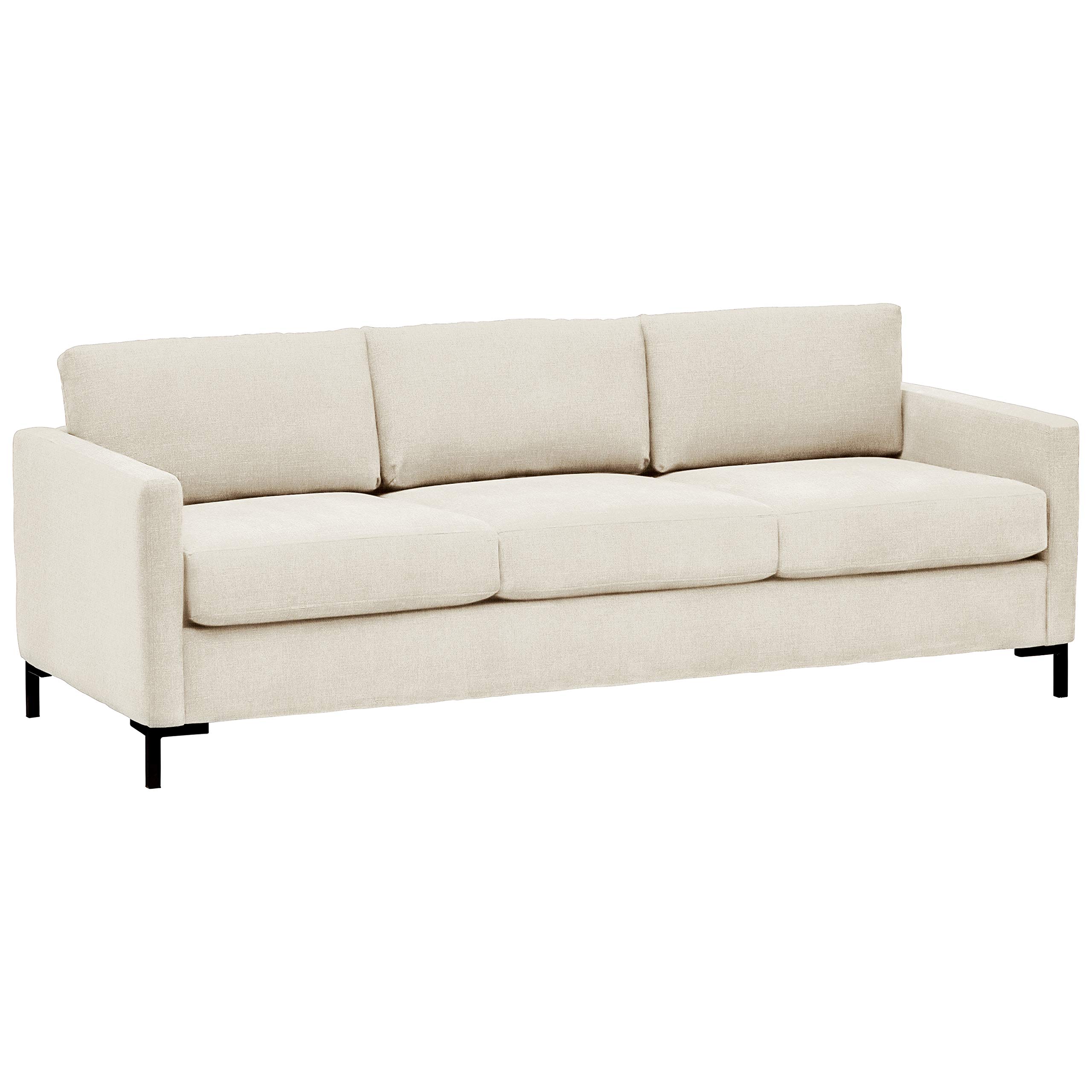 Amazon Brand – Rivet Edgewest Low Back Modern Sofa, 87"W, Beige