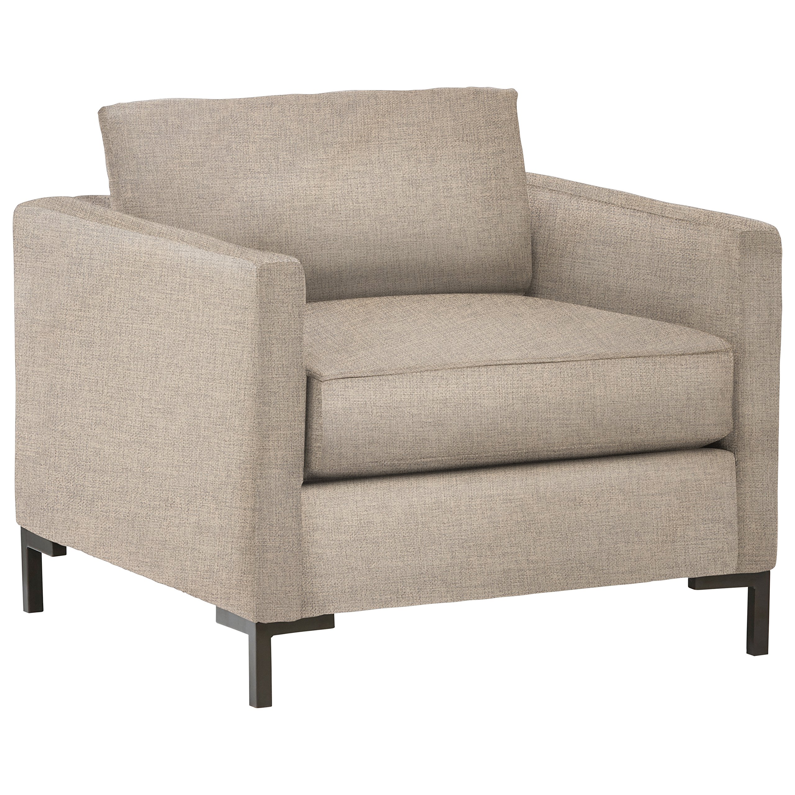 Amazon Brand – Rivet Edgewest Low Back Modern Accent Chair, 34"W, Grey Linen
