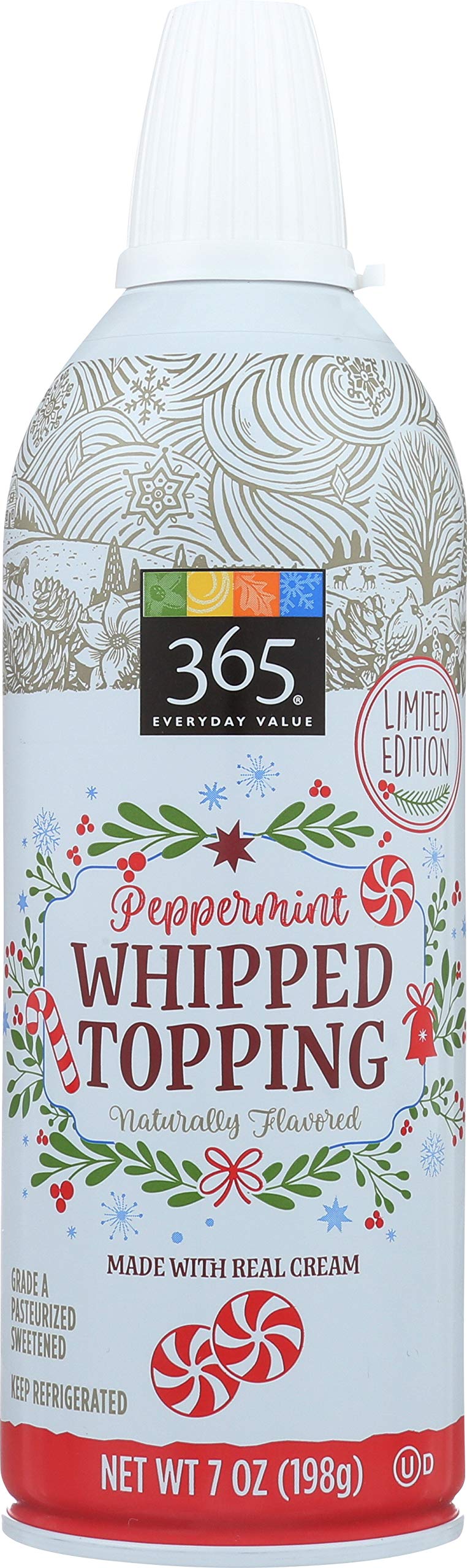 365 Everyday Value, Whipped Topping, Peppermint, 7 oz