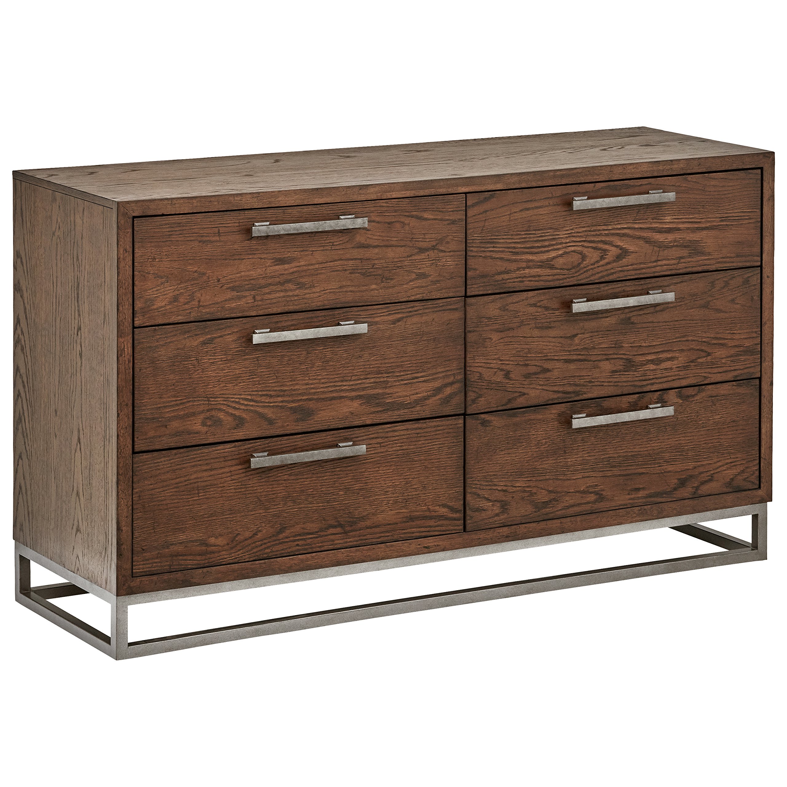 Amazon Brand – Stone & Beam Glenwood Industrial Metal Dresser, 60"W, Oak