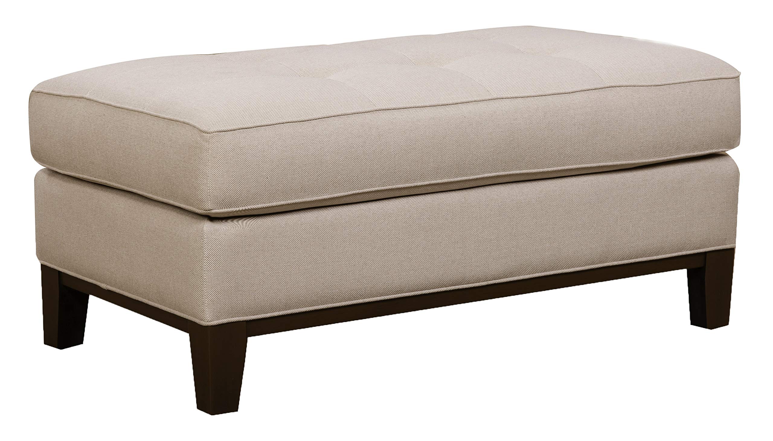 Amazon Brand – Stone & Beam Lyon Upholstered Ottoman, 45.5"W, Linen