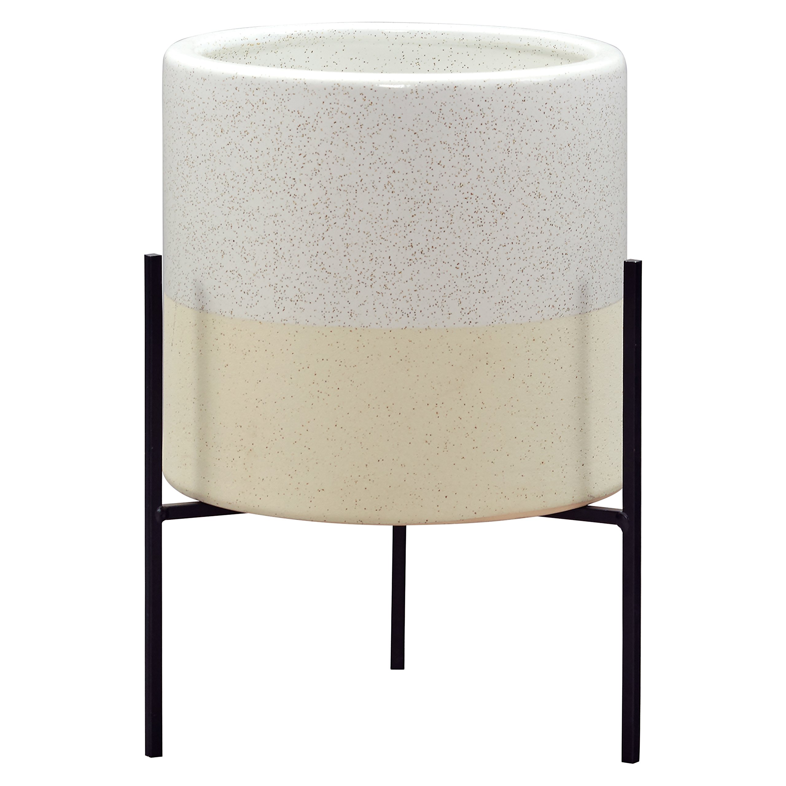 Amazon Brand – Rivet Mid-Century Ceramic Planter with Stand, 14"H, White