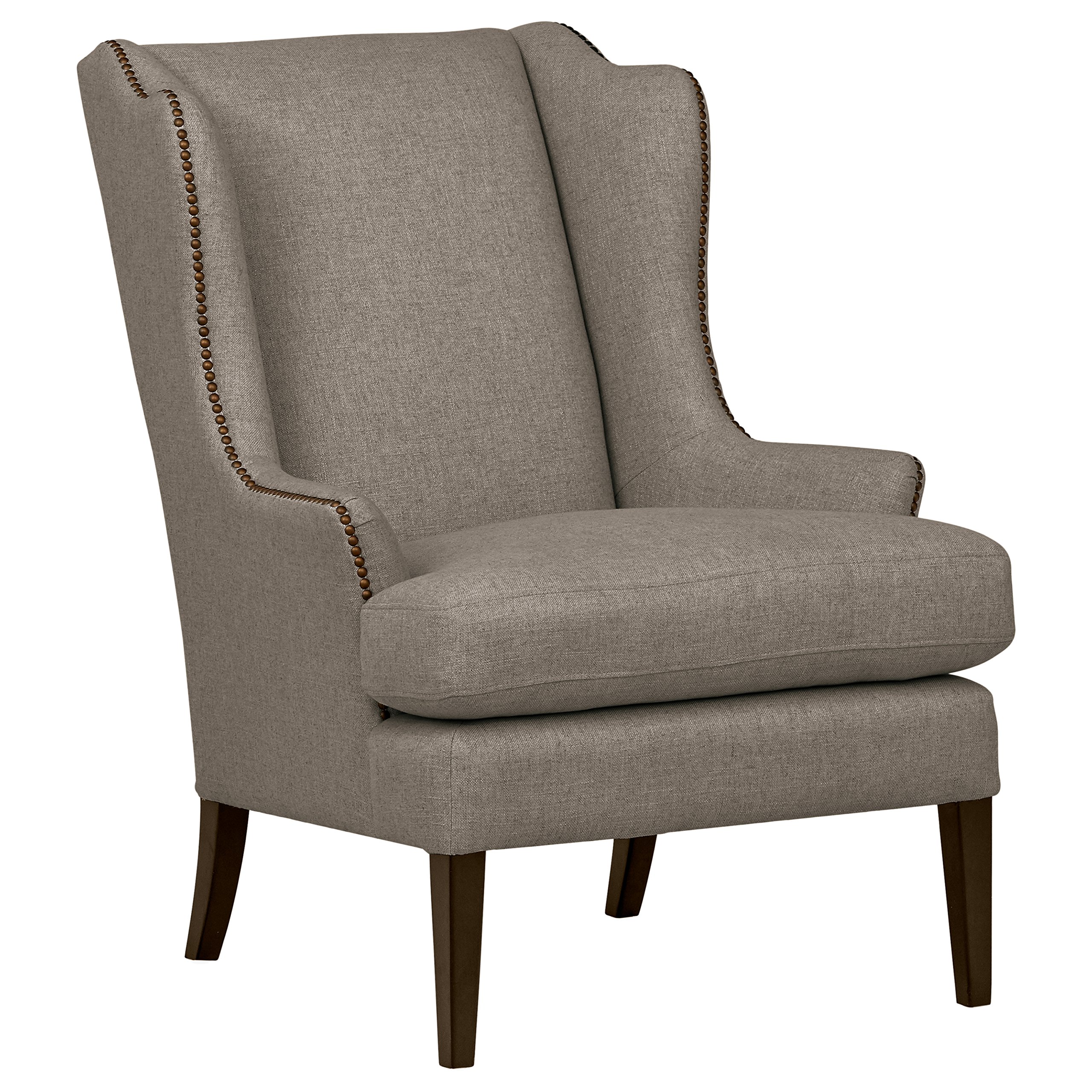 Amazon Brand – Stone & Beam Hillsboro Modern Wingback Living Room Accent Chair With Nailhead Trim, 29"W, Beige