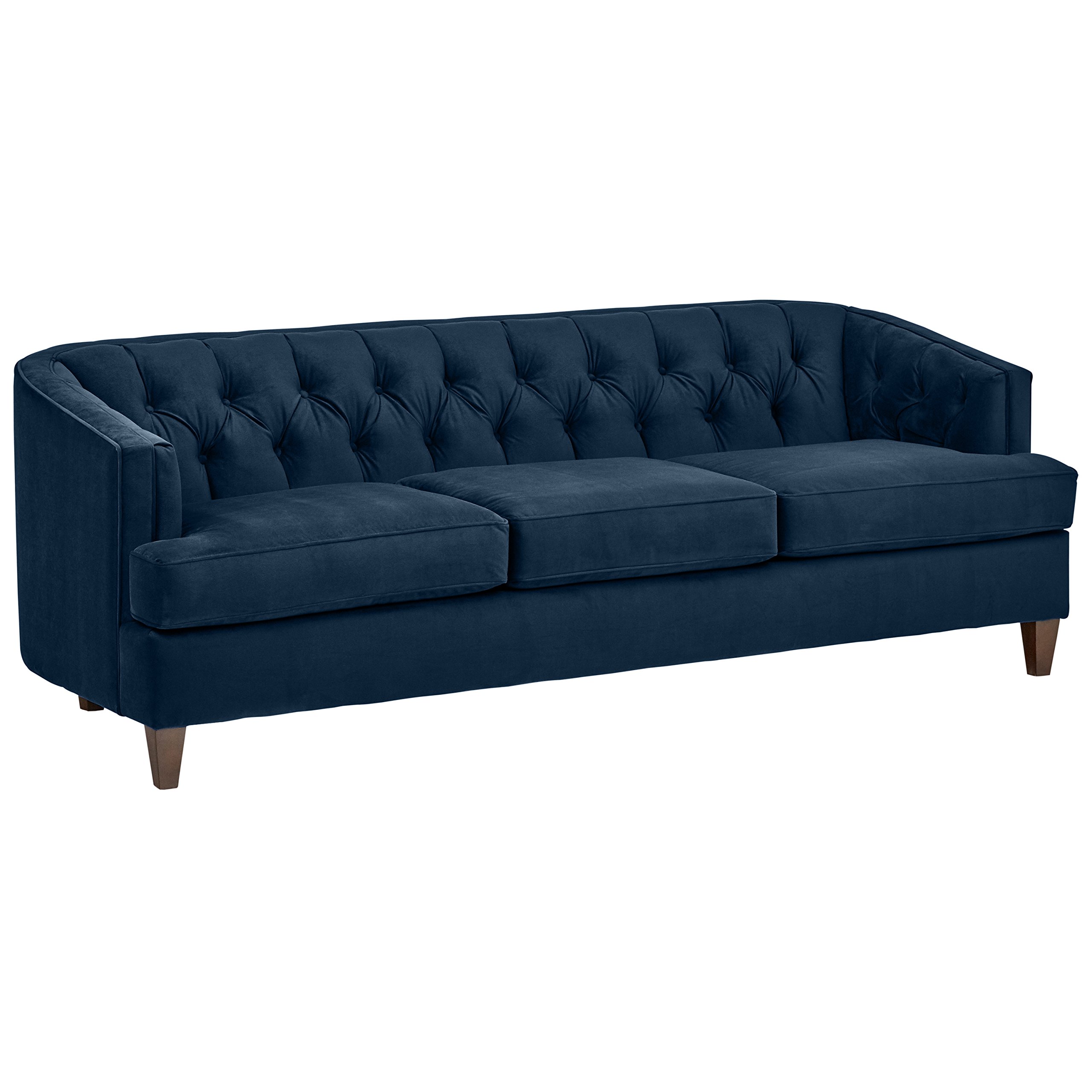 Amazon Brand – Stone & Beam Leila Tufted Velvet Living Room Sofa Couch, 88"W, Ink Blue
