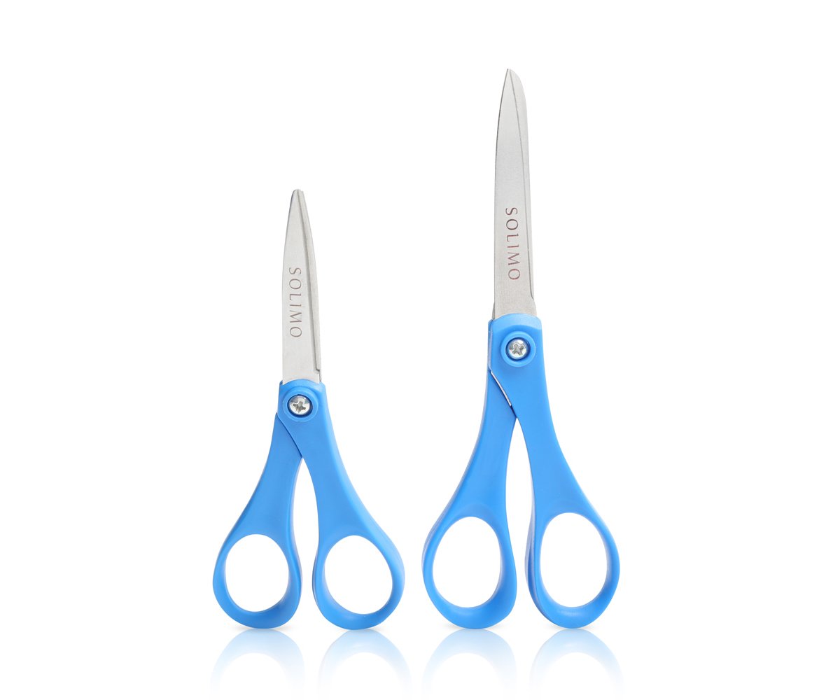 Amazon Brand - Solimo 2-Piece Stainless Steel Office Scissors (1 Medium, 1 Large)