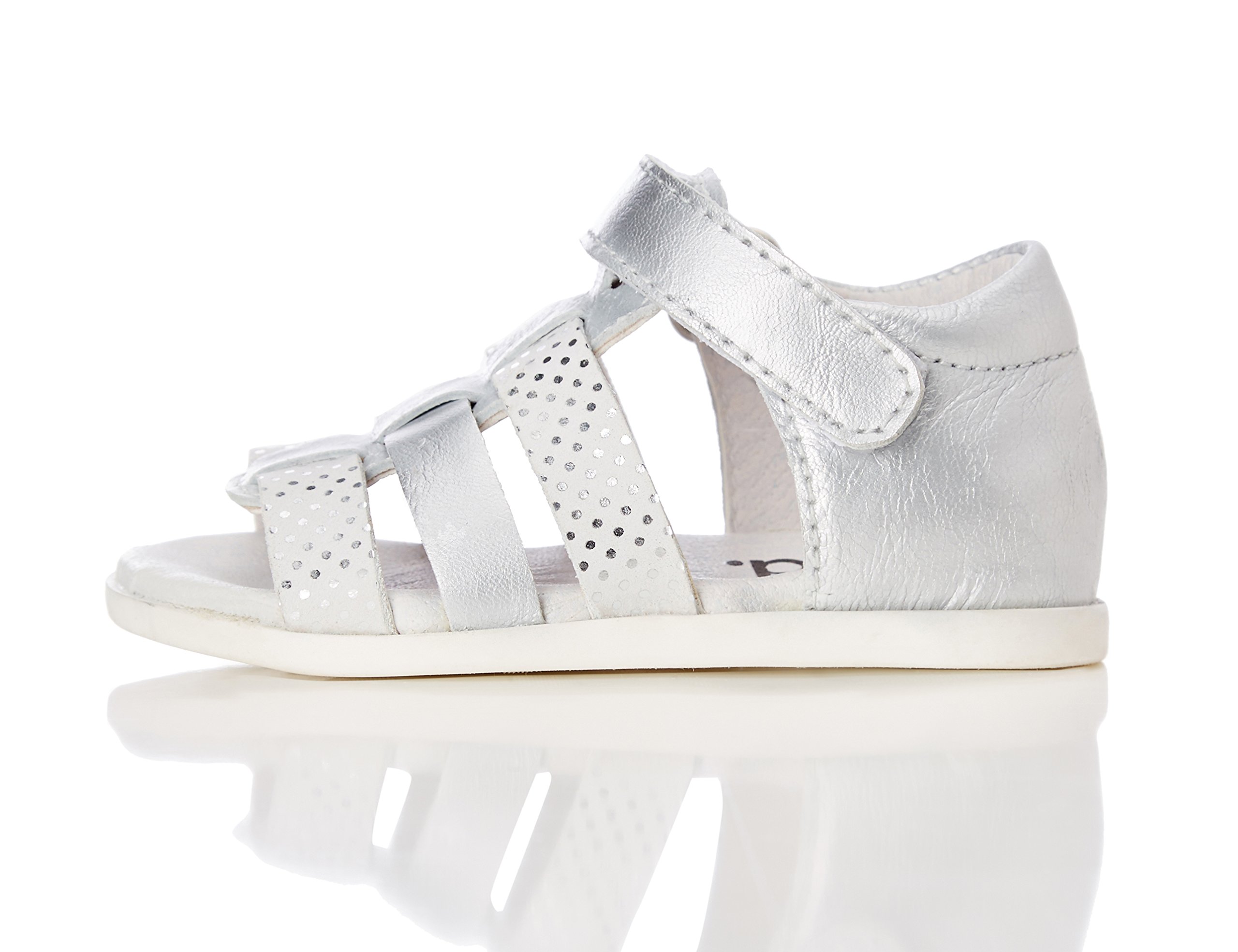 Red Wagon Girls' Shiny Strappy Sandals, Silver (Silver), 24 EU (Label Size: 24 EU/7 UK)