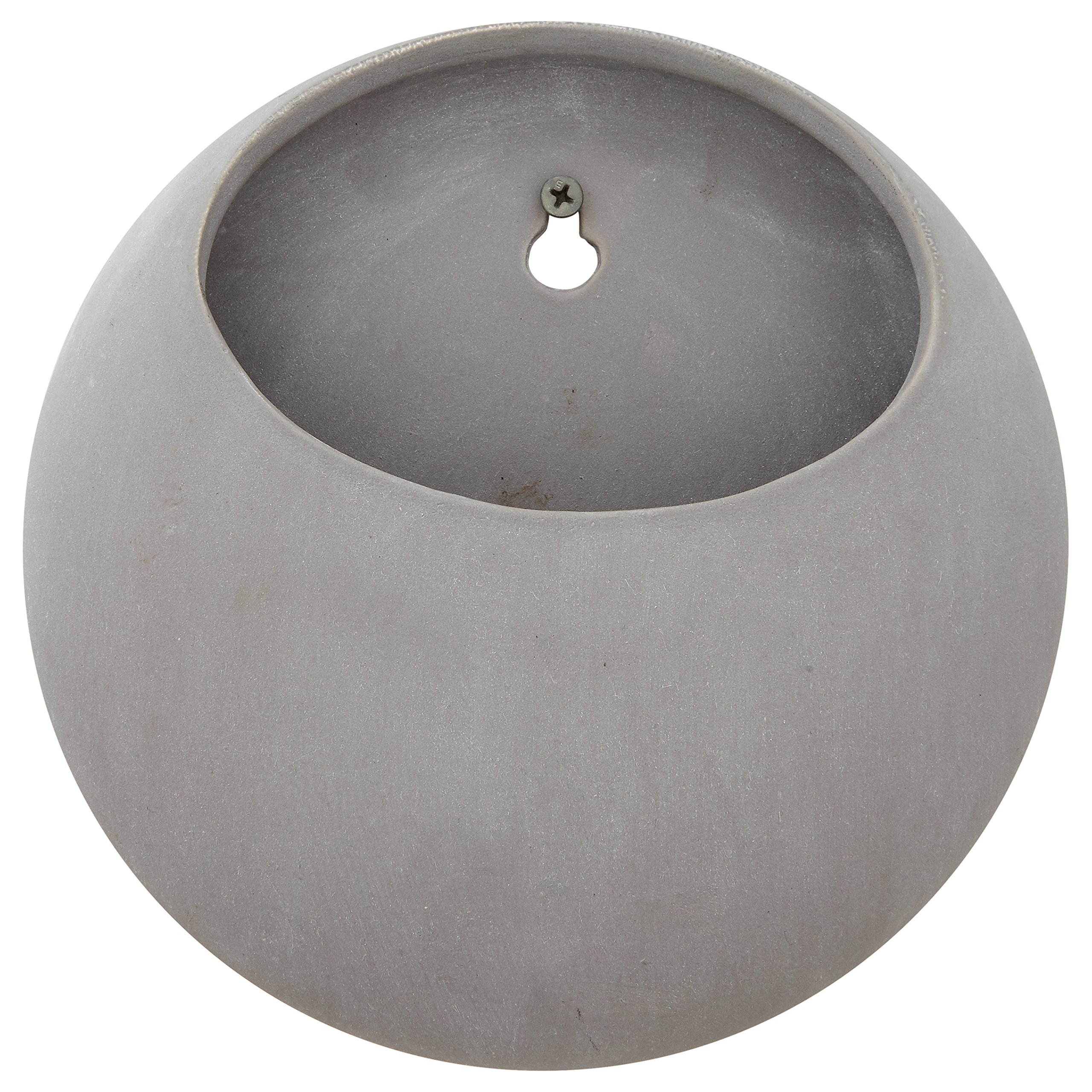 Amazon Brand – Rivet Round Wall Mount Planter, 7.75"H, Modern Earthenware, Grey