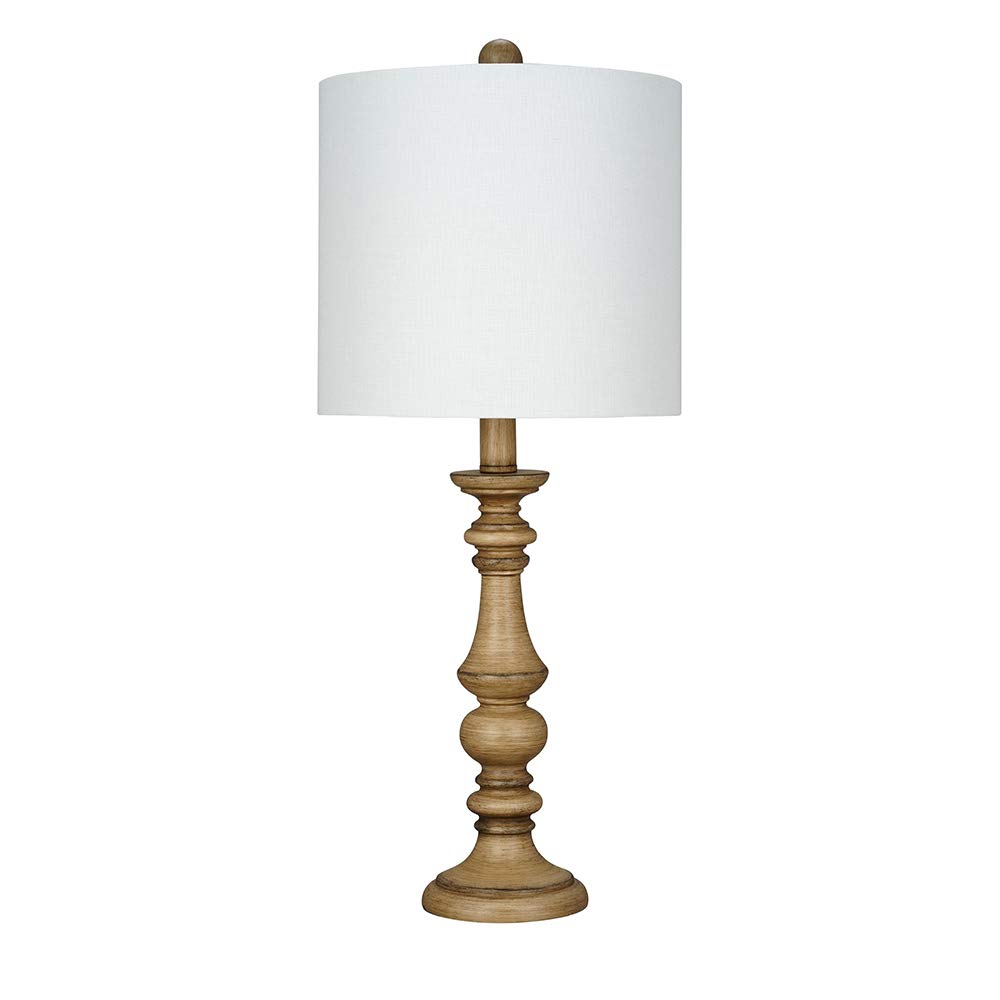 Amazon Brand – Ravenna Home Table Lamp with a Round Base, Bulb Included, 23"H, Oak