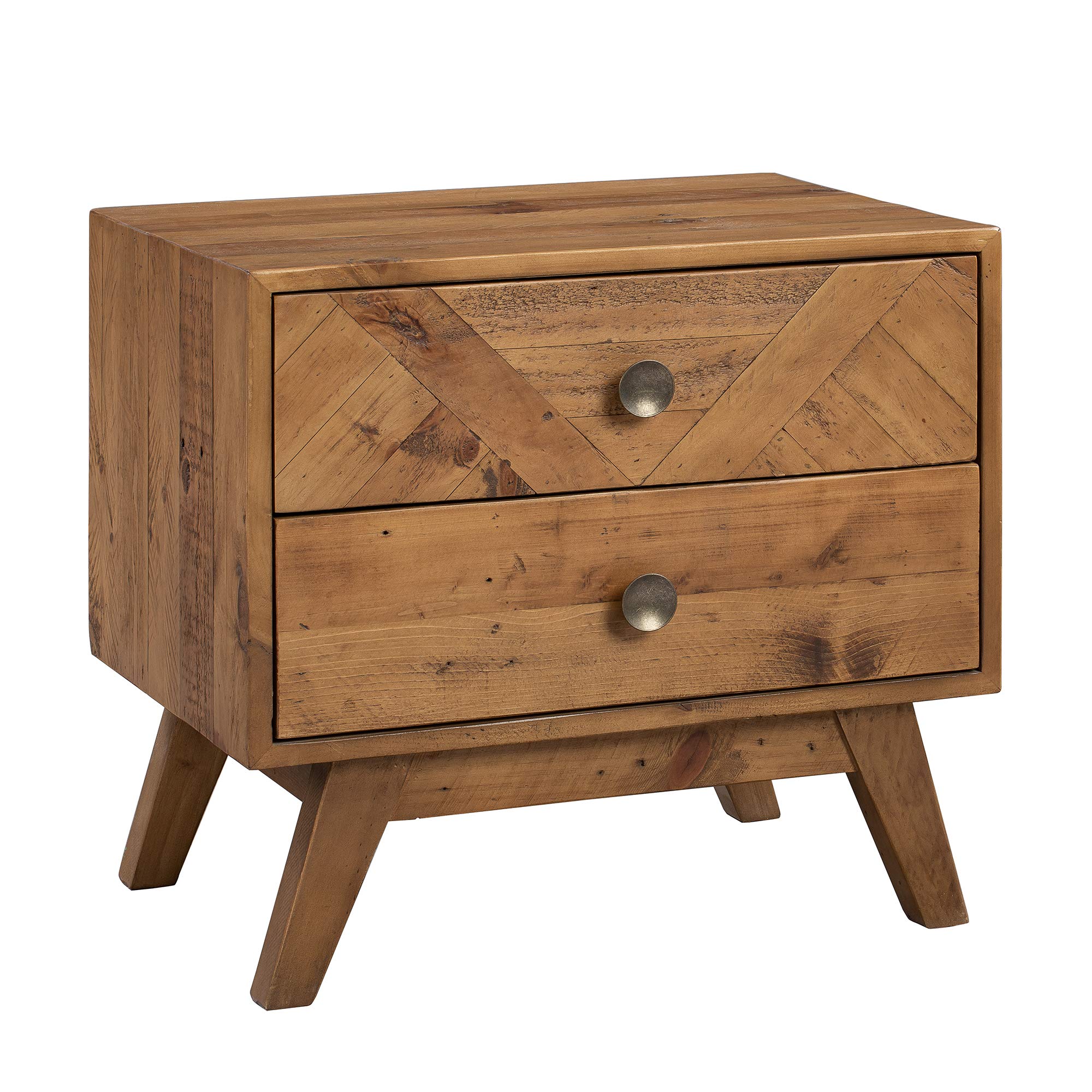 Amazon Brand - Stone & Beam Modern Farmhouse Solid Wood Nightstand with 2 Drawers, 25.5"W, Natural Finish