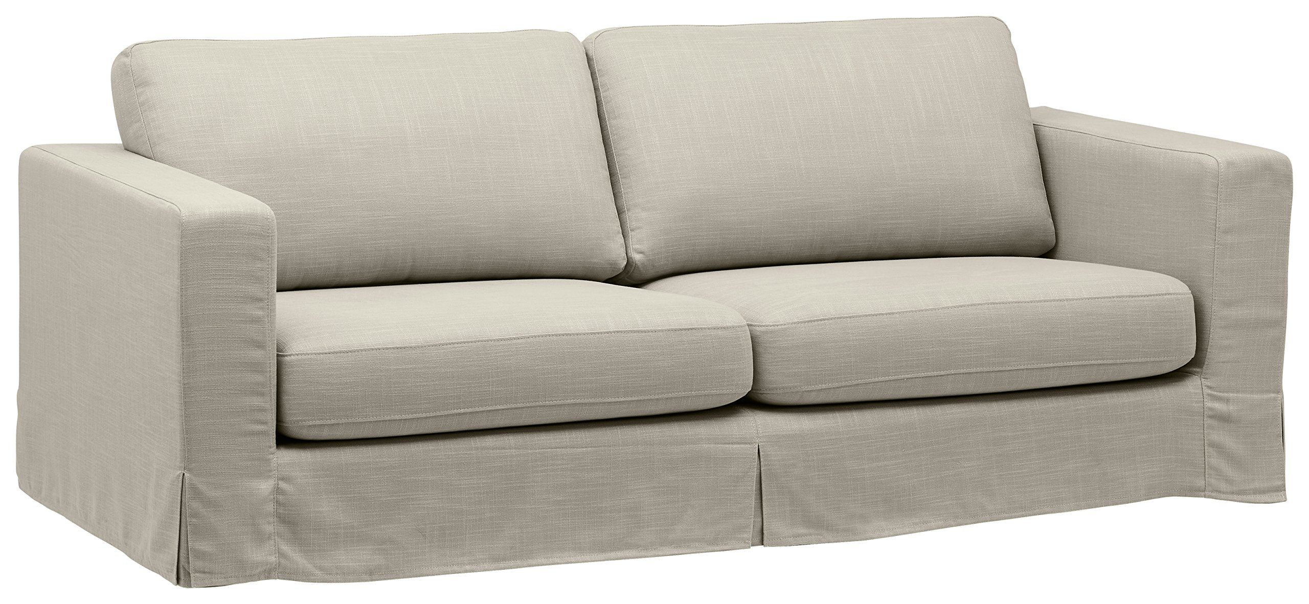 Amazon Brand – Stone & Beam Bryant Modern Sofa Couch with Slipcover, 85.1"W, Storm Grey