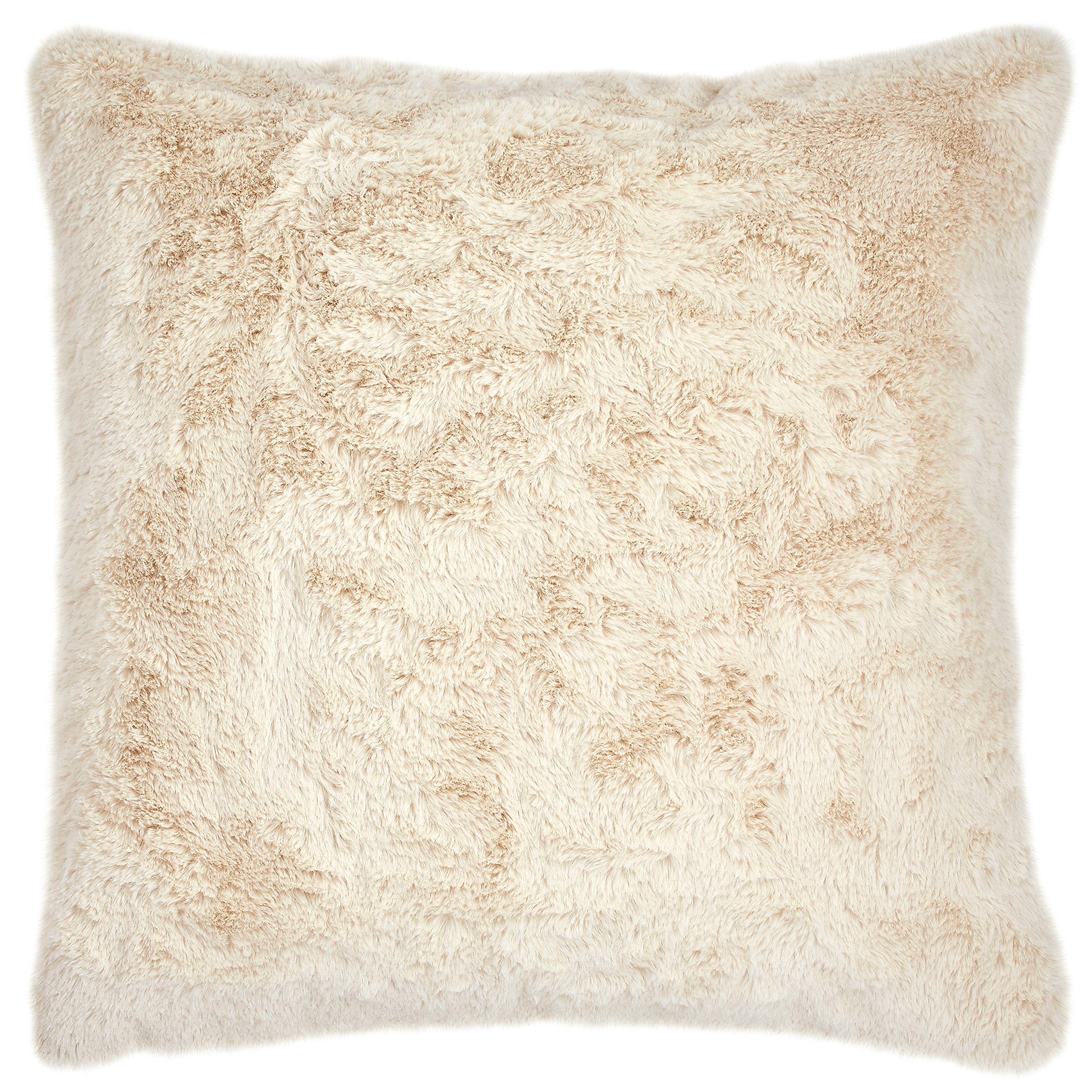 Amazon Brand – Stone & Beam Modern Faux Fur Decorative Throw Pillow, Soft and Luxurious, 20" x 20", Ivory