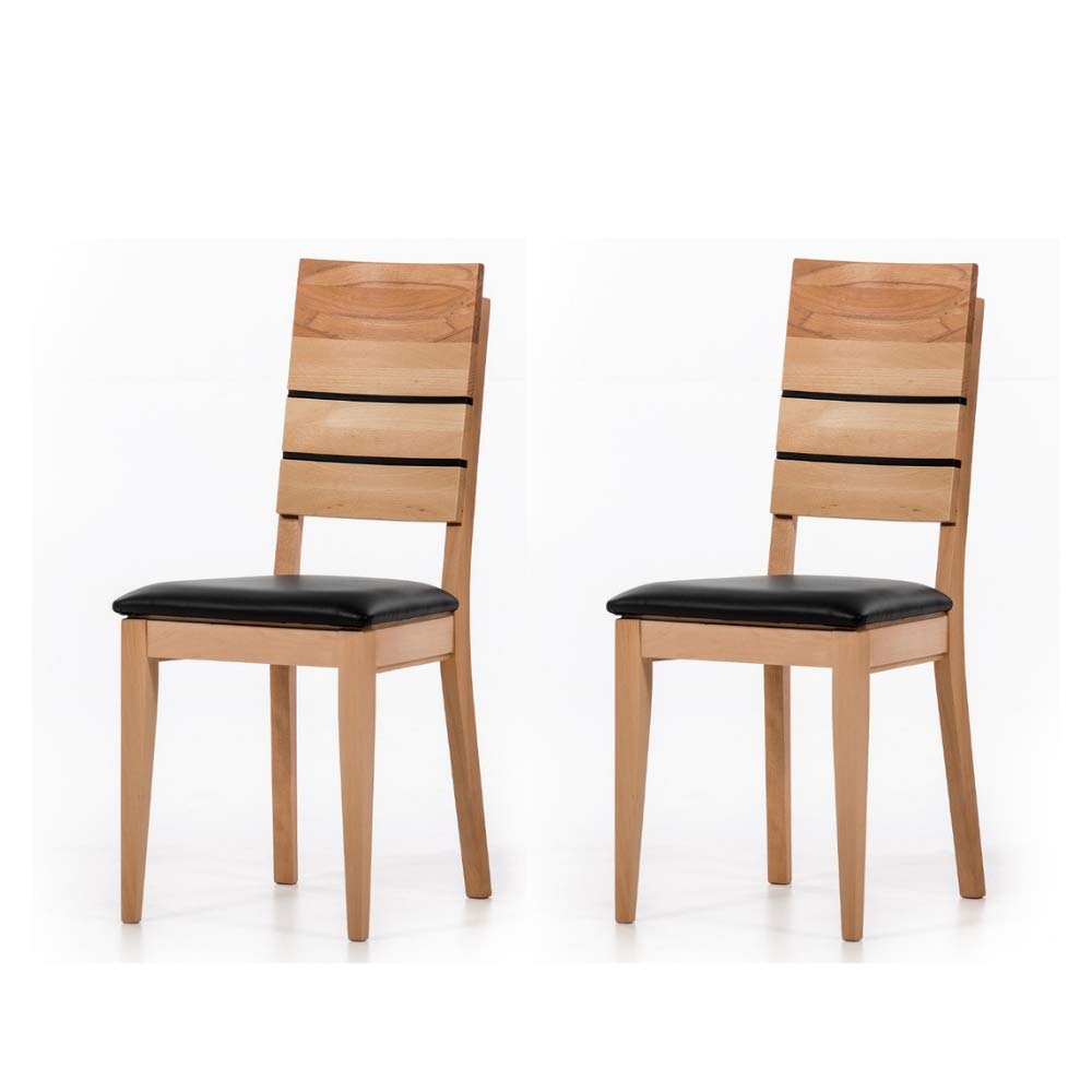 Alcove - Hayes - solid wooden chairs 2-piece set with padded seats, core beech