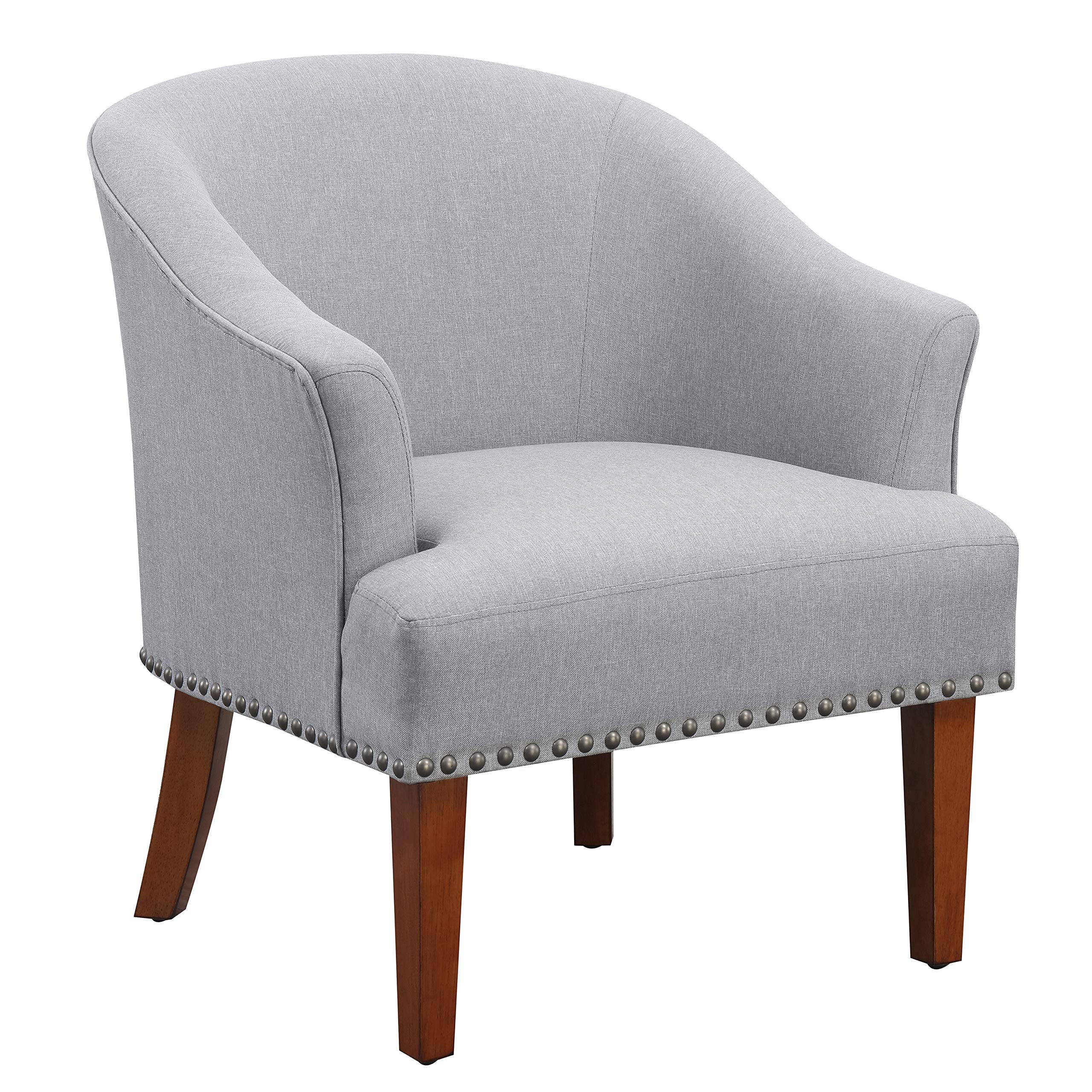 Amazon Brand – Ravenna Home Ryleigh Rounded Mid-Century Barrel Accent Chair, 27.5"W, Grey