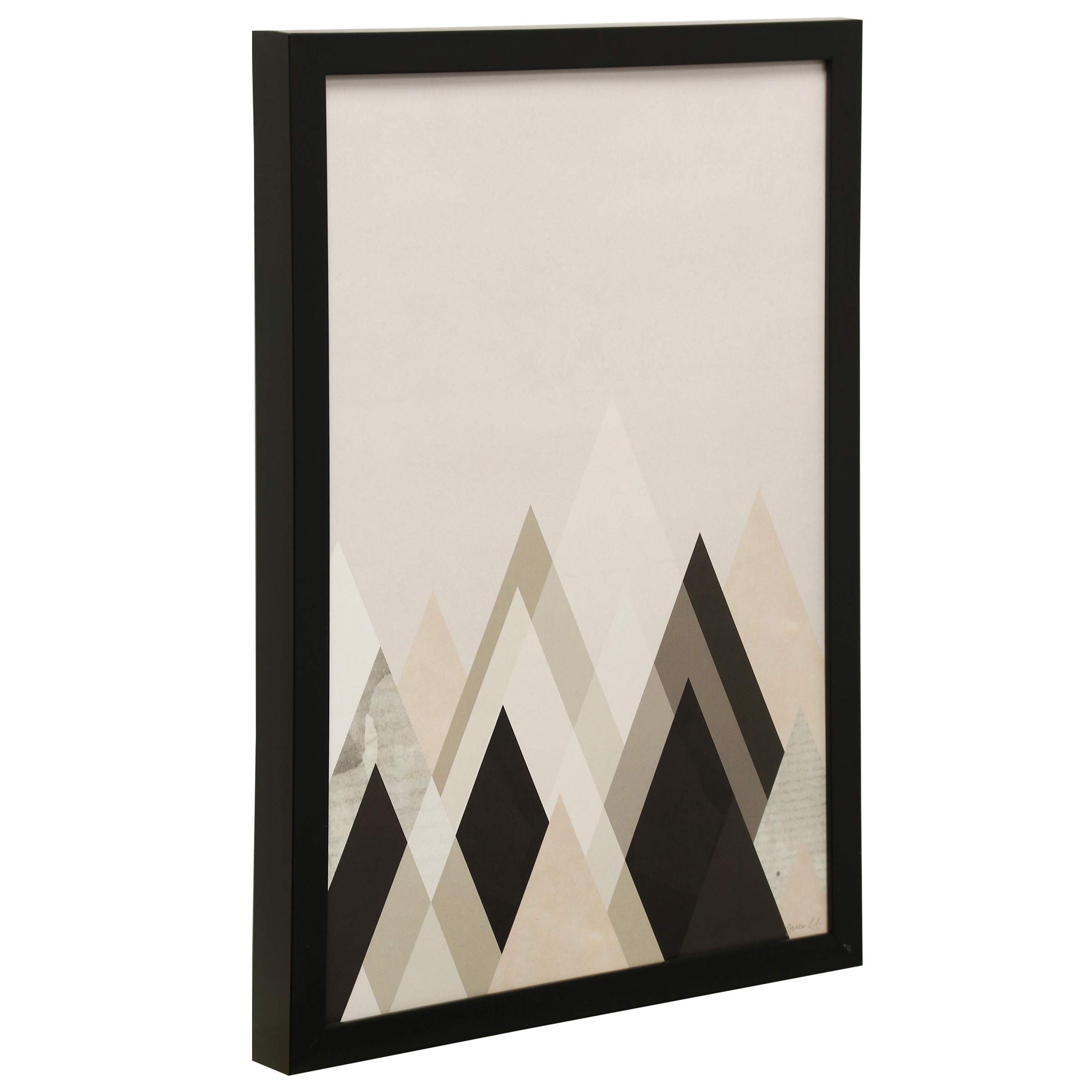 Amazon Brand – Rivet Modern Geometric Abstract Diamond Print I Wall Art Decor - 14" x 20" Frame, Black