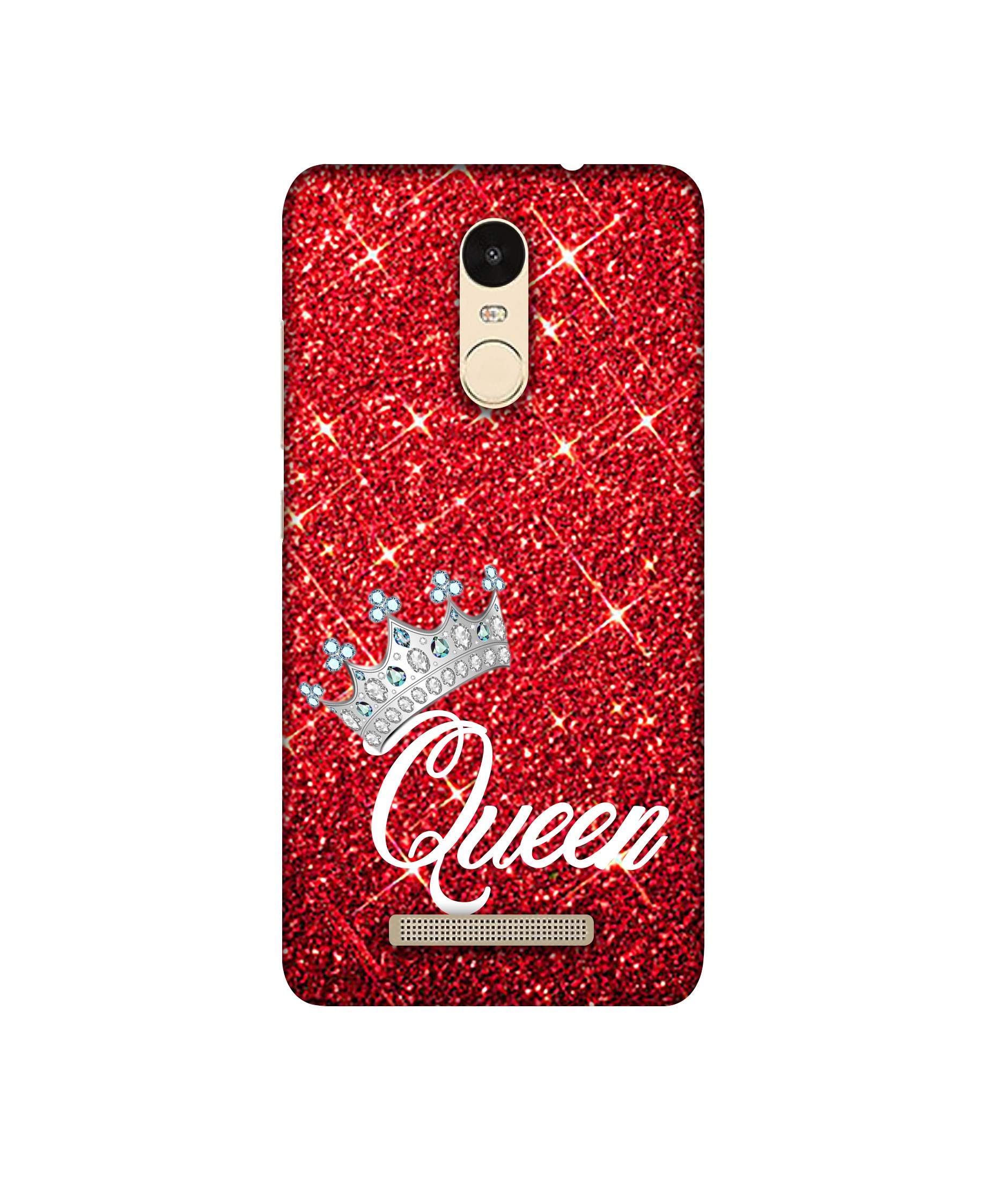 Amazon Brand - Solimo Designer Queen On Red Glitter 3D Printed Hard Back Case Mobile Cover for Xiaomi Redmi Note 3