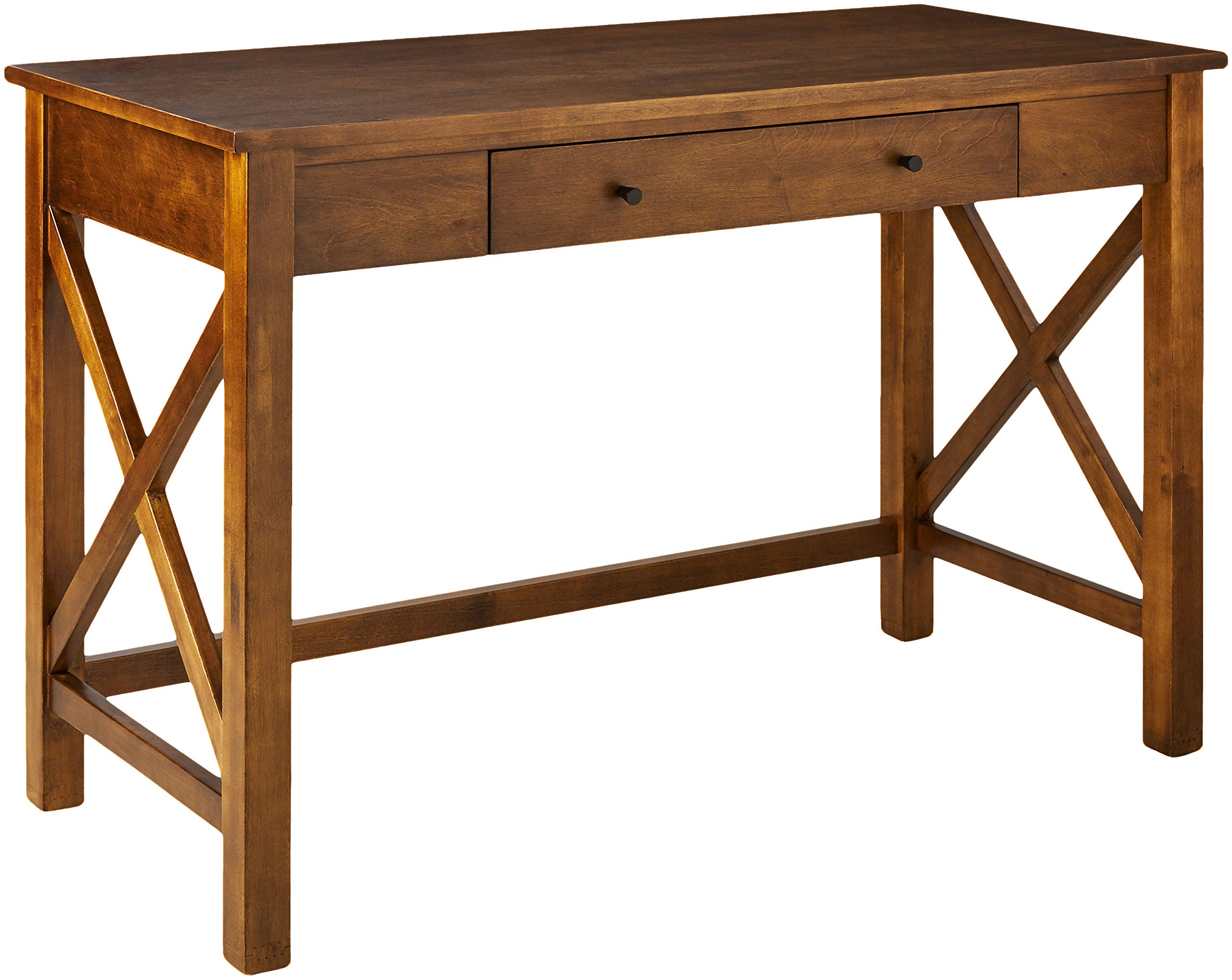 Amazon Brand – Ravenna Home Classic Two-Drawer Desk, 44"W, Walnut