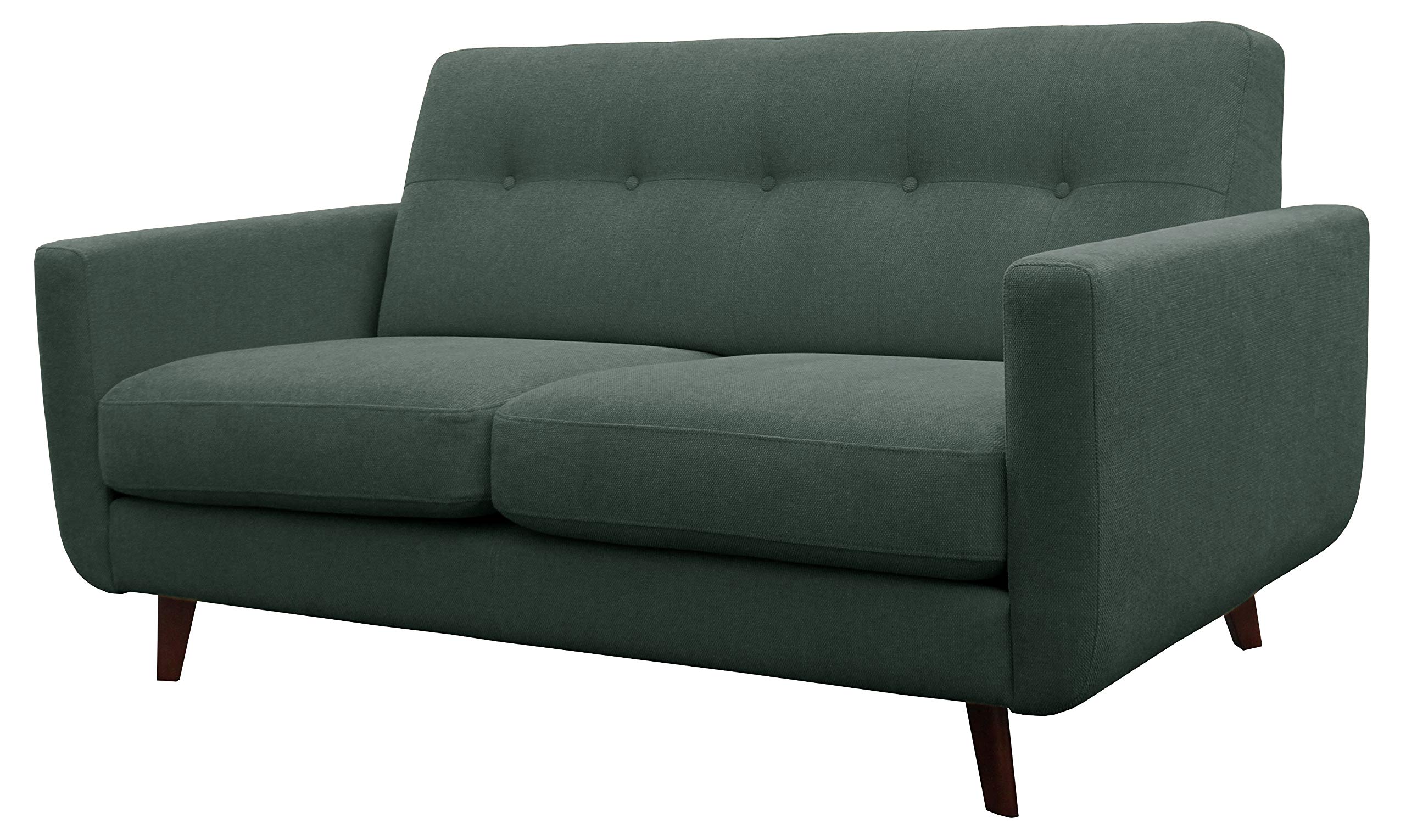 Amazon Brand – Rivet Sloane Mid-Century Modern Loveseat with Tufted Back, 64.2"W, Emerald Green