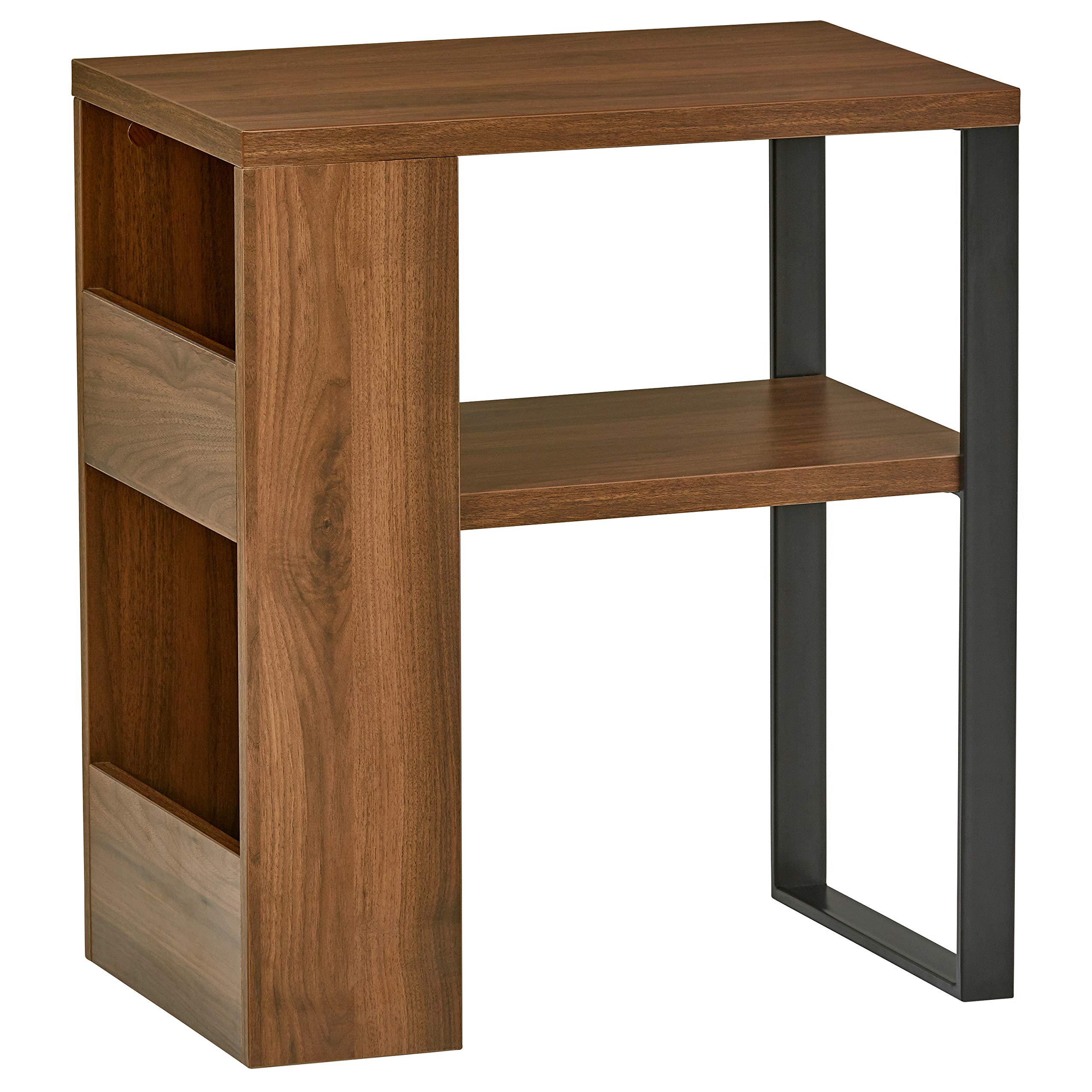 Amazon Brand – Stone & Beam Contemporary Side Table with Bookshelf, 21.6"W, Black Oak