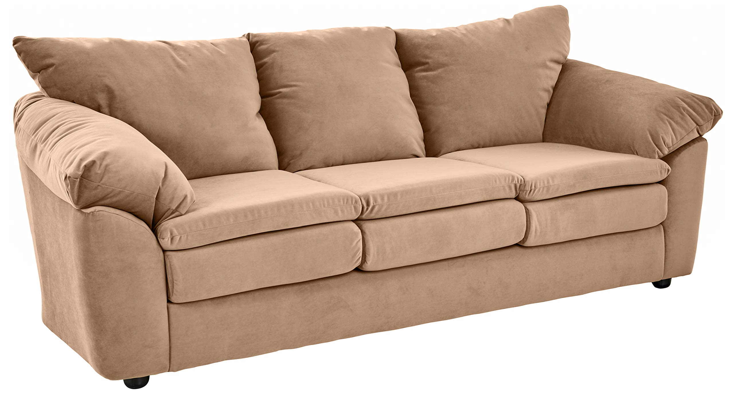 Amazon Brand – Ravenna Home Darian Oversized Pillow Sofa, 92"W, Tan