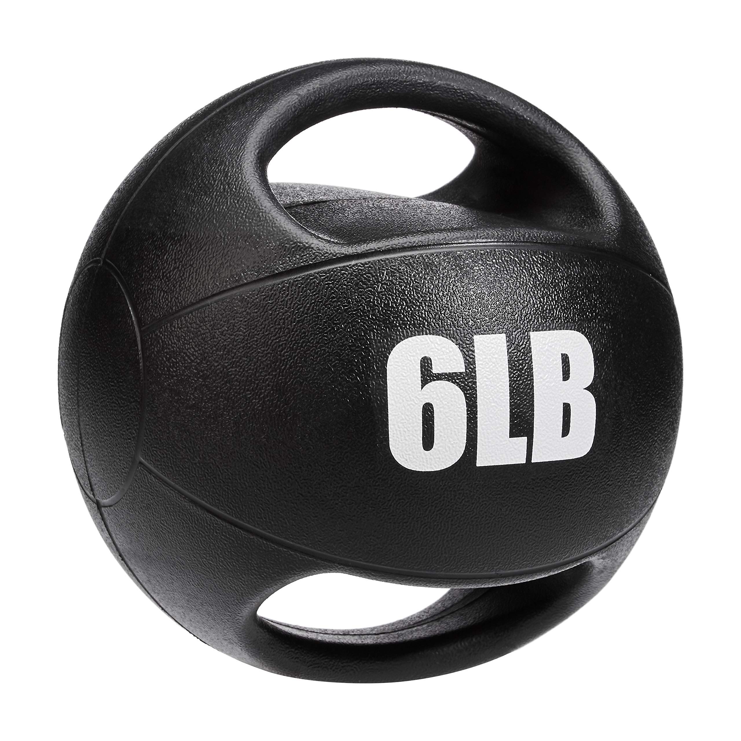 AmazonBasics Medicine Ball with Handles, 6-lb (Renewed)