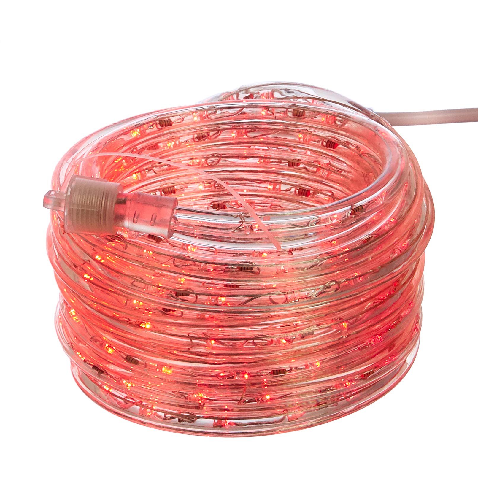 AmazonBasics 210 LED Indoor Outdoor Red Rope Light, 20-Foot