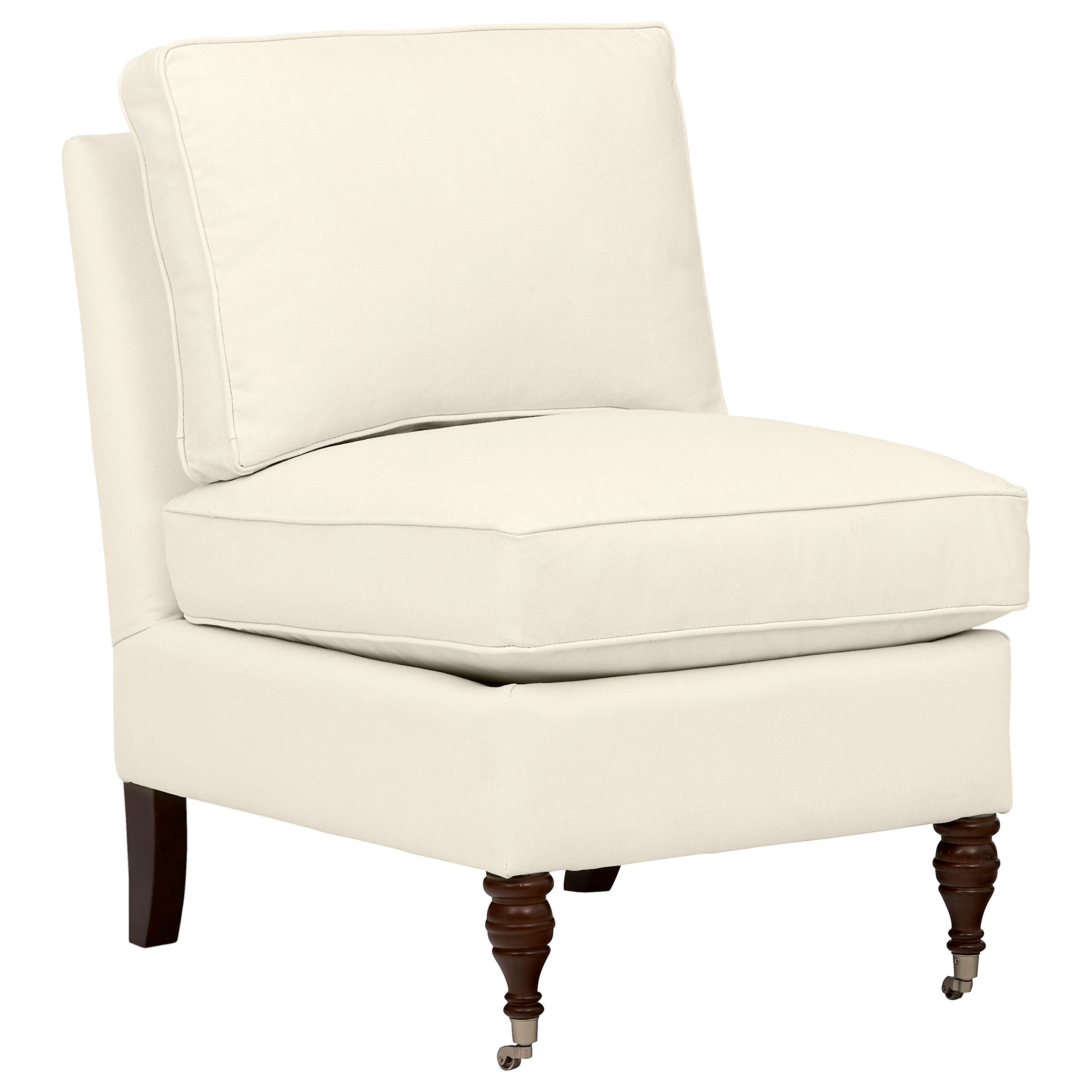 Amazon Brand – Stone & Beam Elmore Pillow-Top Armless Accent Chair, 24"W, Beige