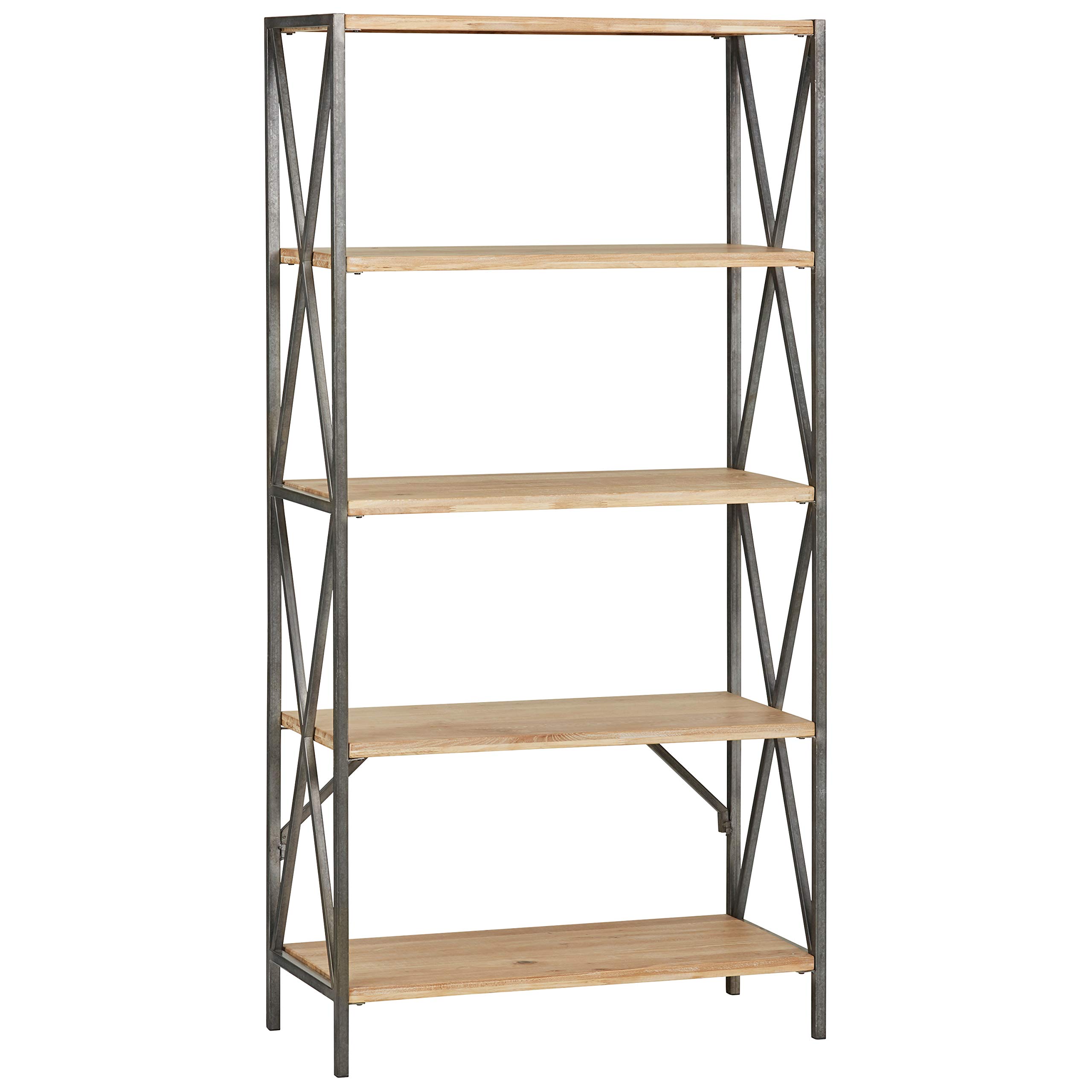 Amazon Brand – Rivet Davenport Contemporary Shelf, 34"W, Elm and Metal