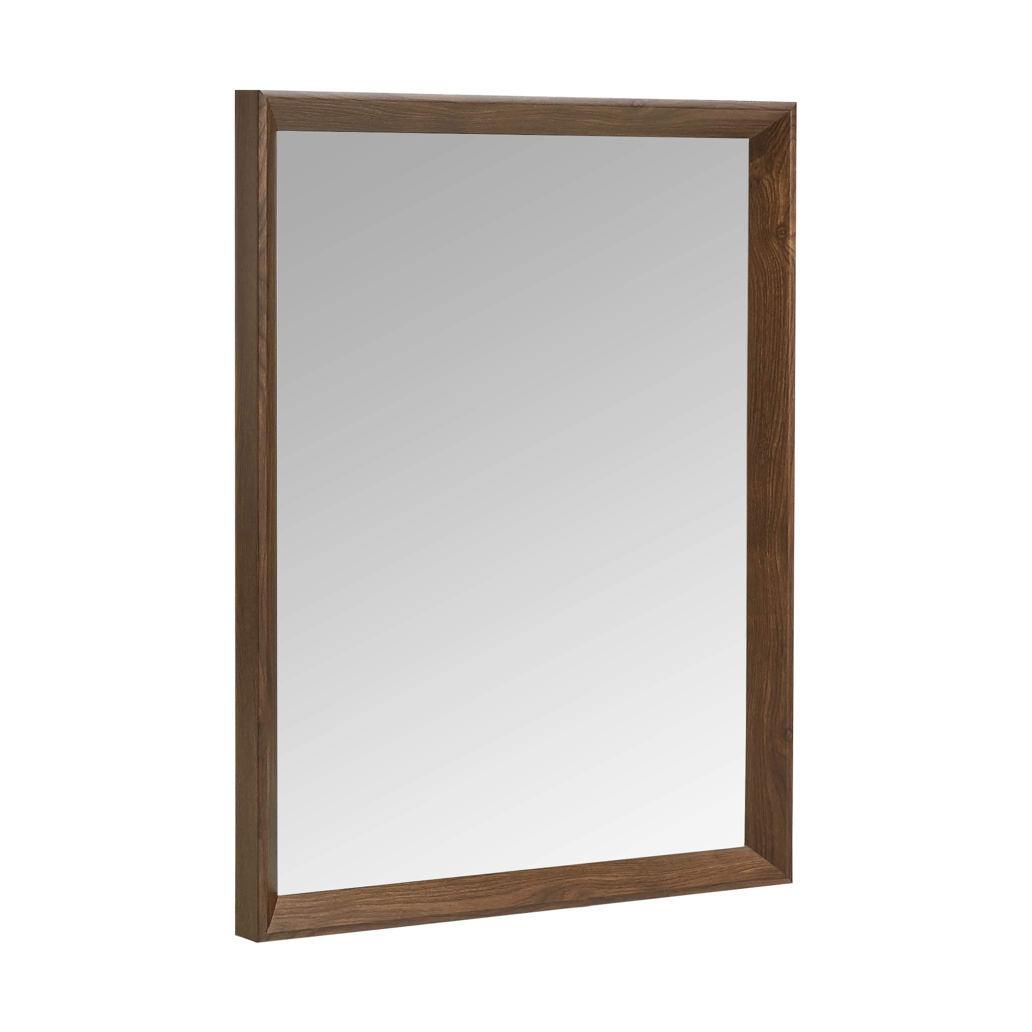 Amazon Basics Rectangular Wall Mirror 16" x 20" - Peaked Trim, Walnut