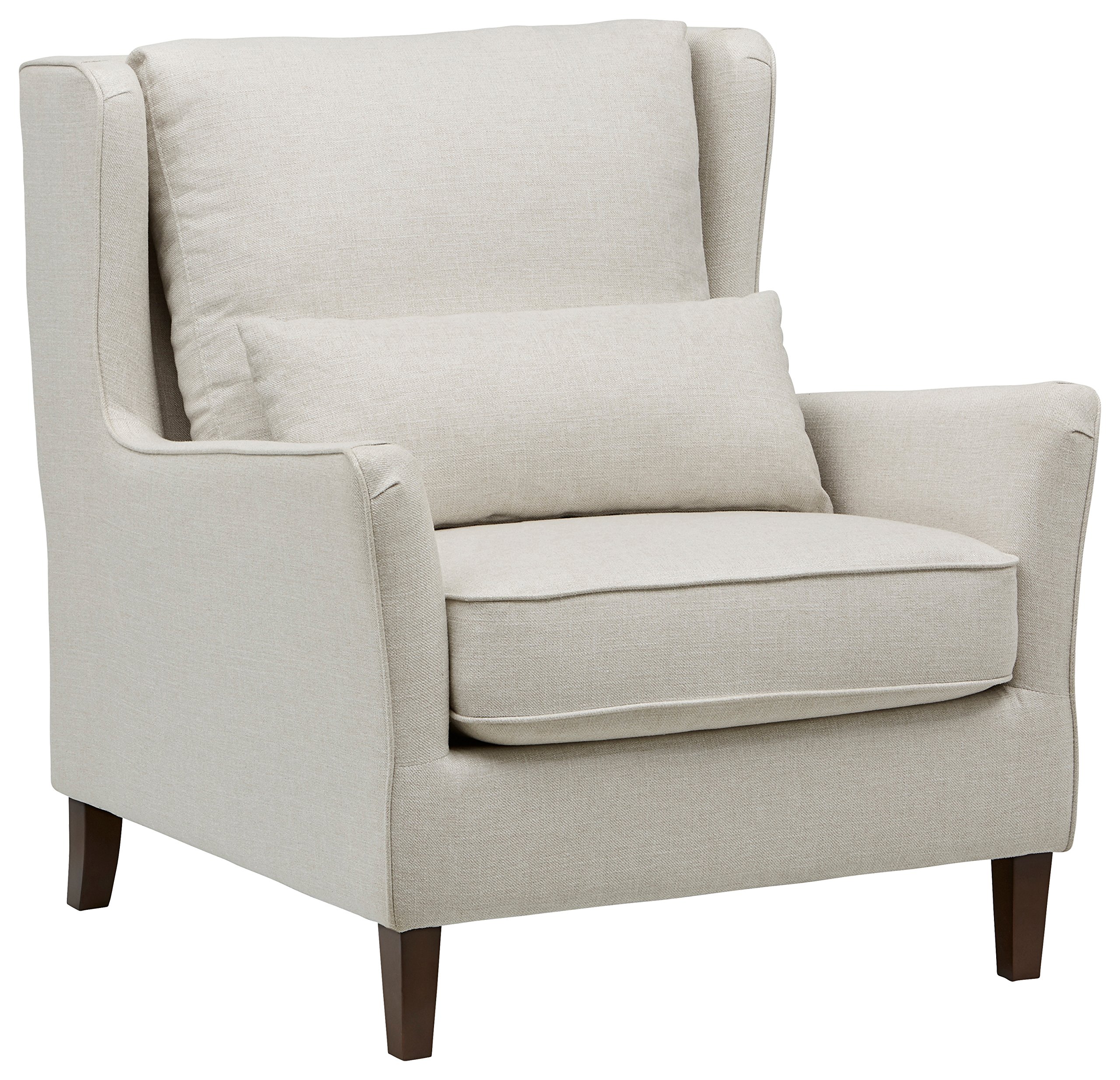 Amazon Brand – Stone & Beam Sascha Removable Cushion Wingback Accent Chair, 34.6"W, Ivory