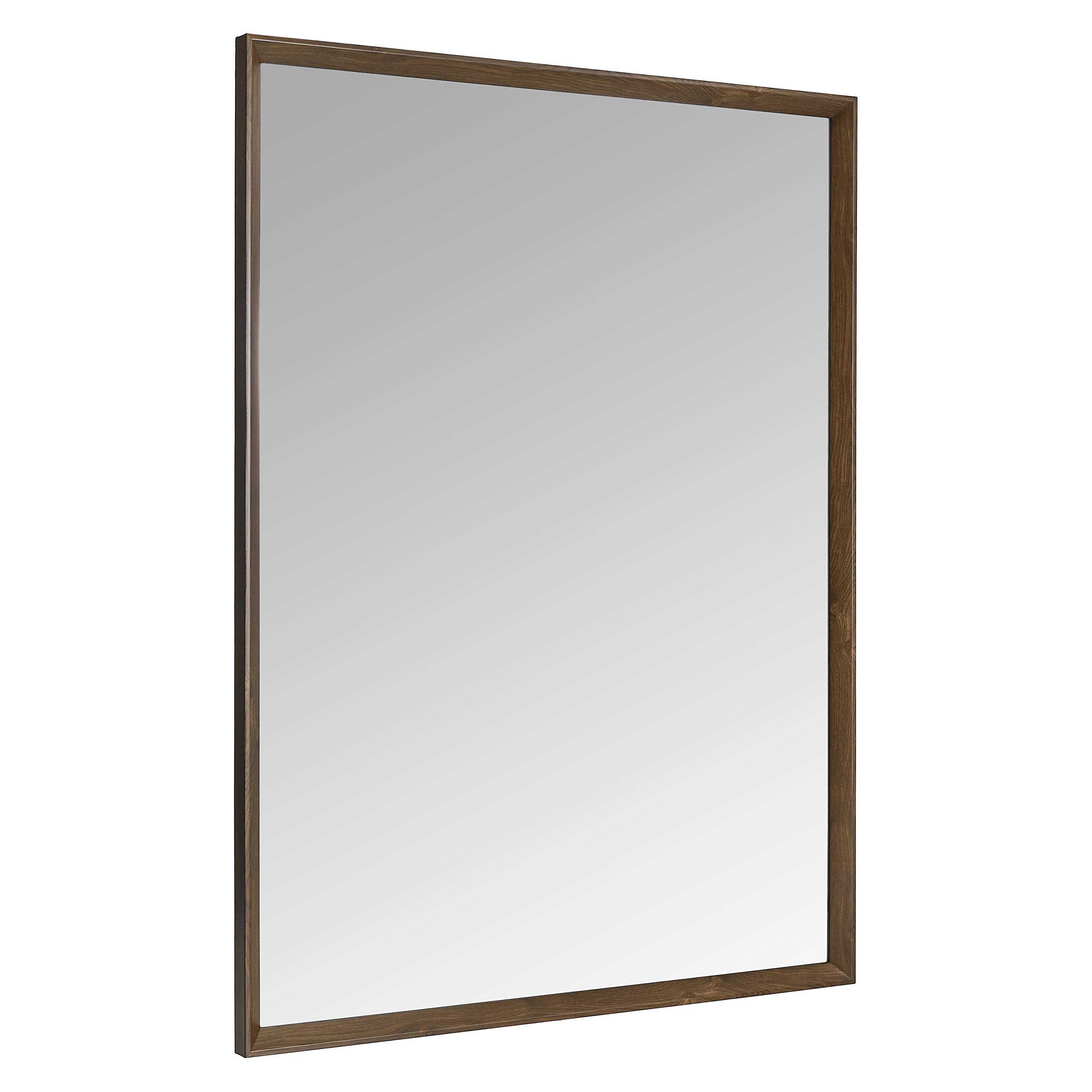 Amazon Basics Rectangular Wall Mirror 30" x 40" - Peaked Trim, Walnut