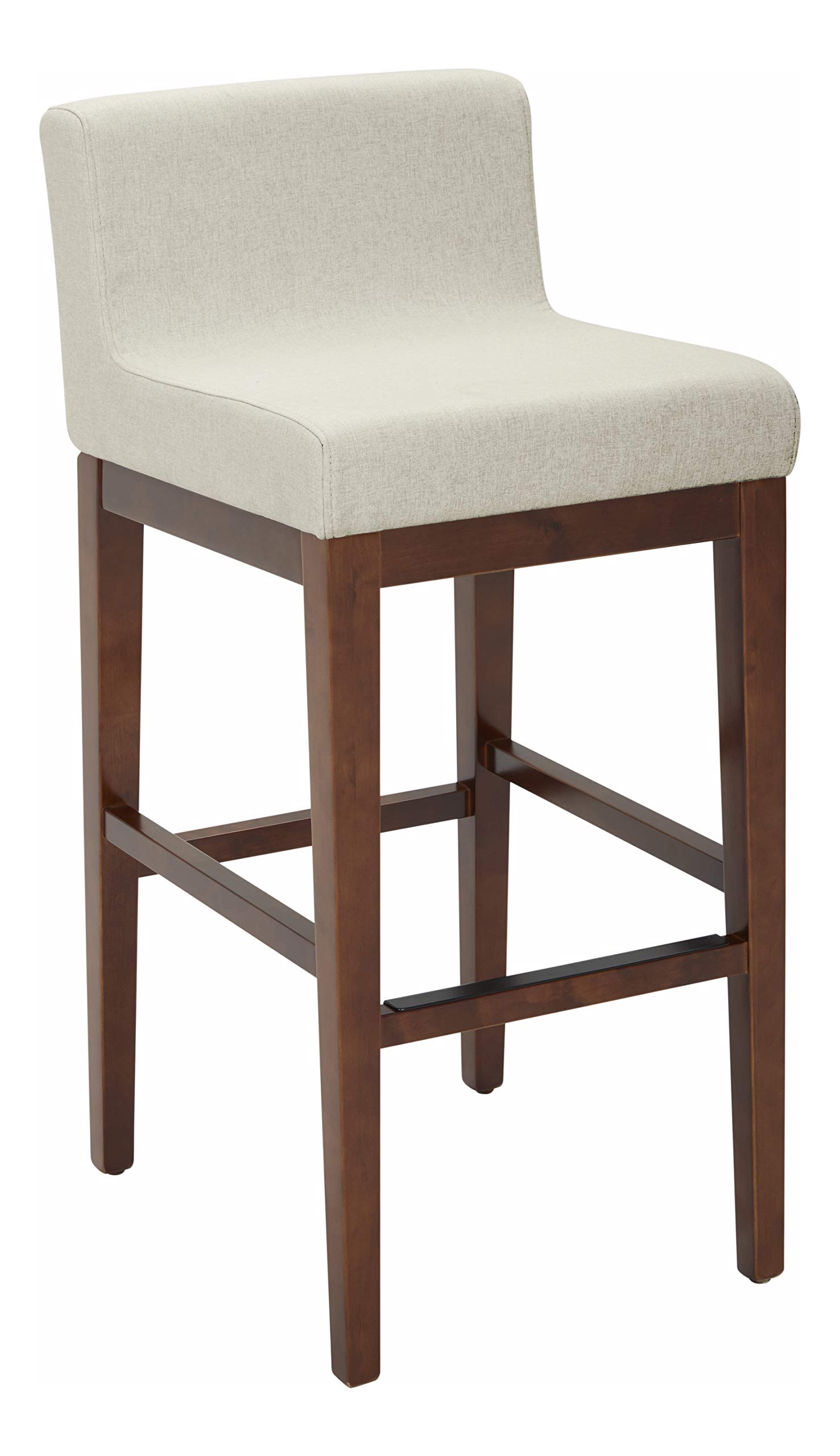 Amazon Brand – Rivet Mid-Century Modern Upholstered Low Back Kitchen Bar Stool, 41"H, Chalk