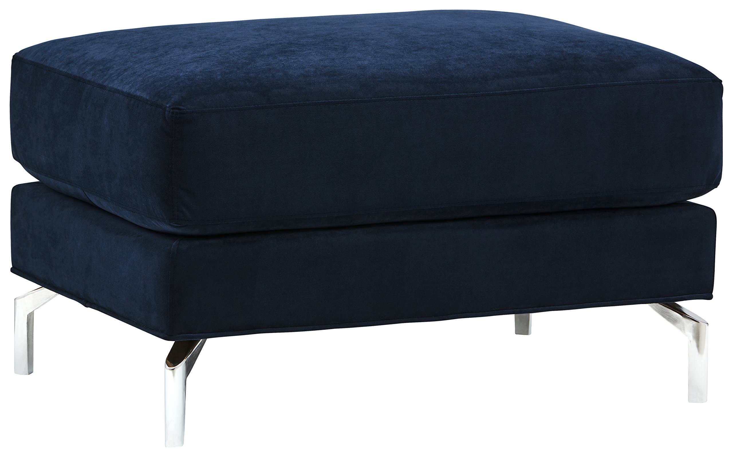 Amazon Brand – Rivet Emerly Modern Ottoman, 33" W, Navy