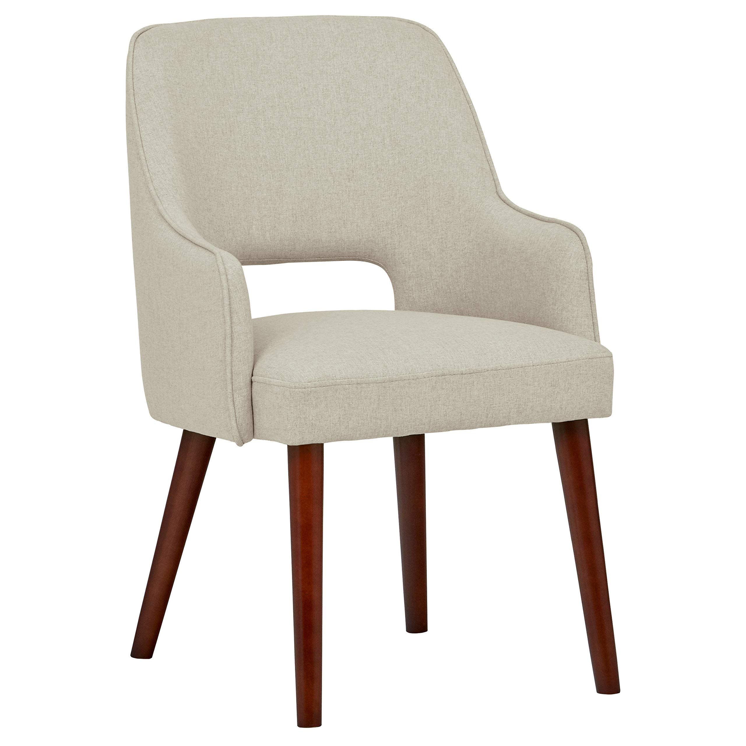 Amazon Brand – Rivet Malida Mid-Century Modern Open Back Kitchen Dining Room Accent Chair, 33"H, Chalk