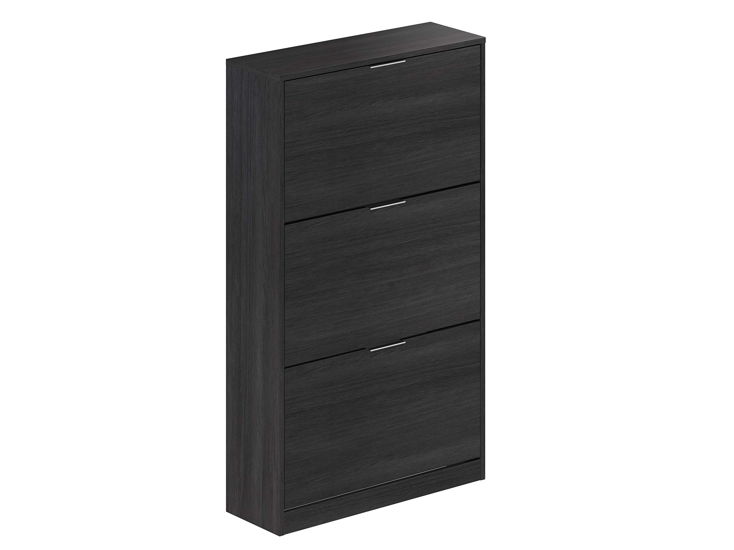 Amazon Brand - Movian Inari 3-door Shoe Cabinet/Cupboard/Organizer, 25 x 75 x 128 cm, Dark Grey