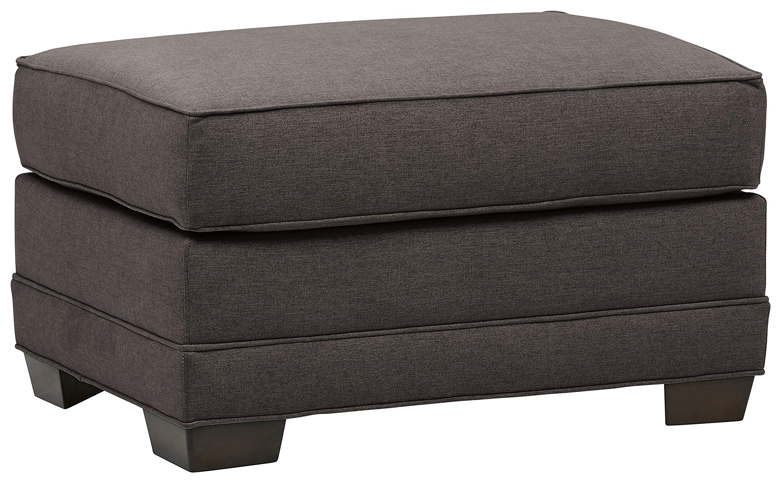 Amazon Brand – Stone & Beam Dalton Ottoman, 23"W, Charcoal