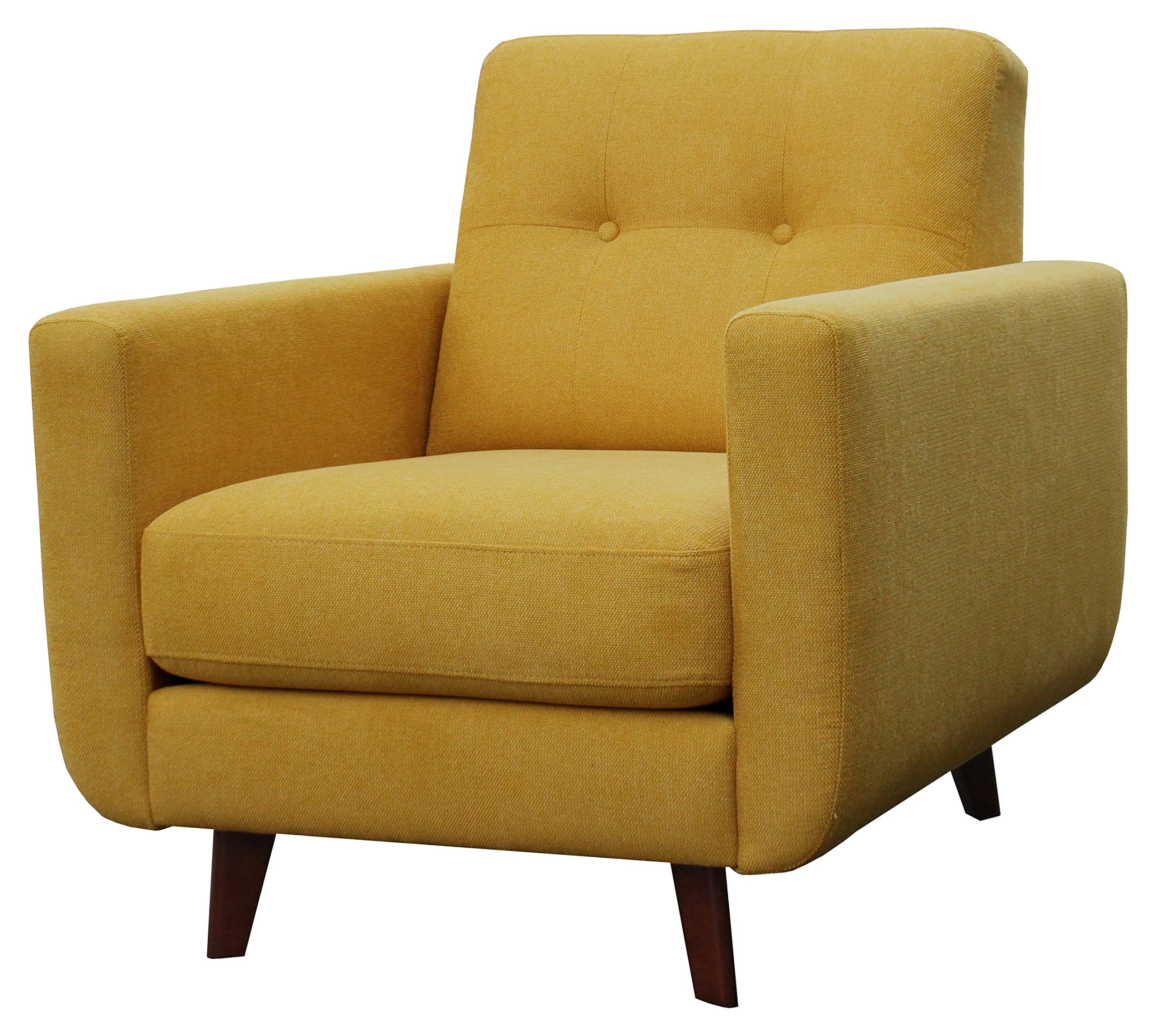 Amazon Brand – Rivet Sloane Mid-Century Modern Armchair with Tapered Legs, 32.7"W, Yellow