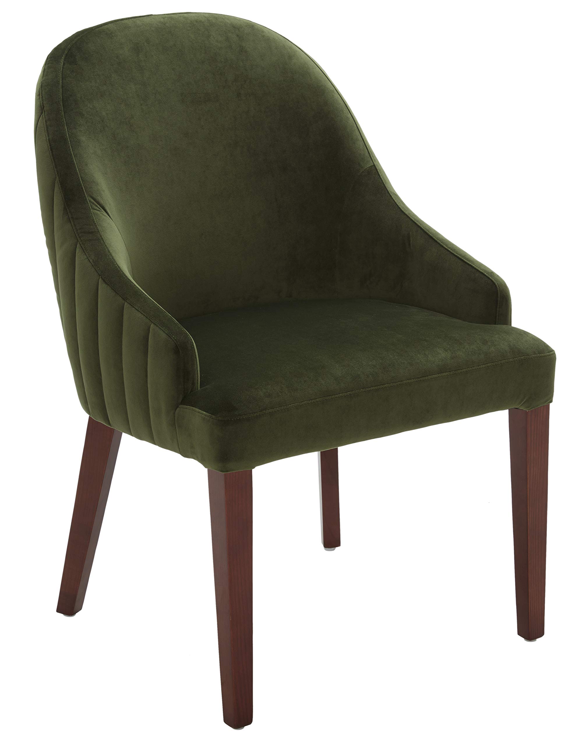 Amazon Brand – Rivet Contemporary Curved Channel-Back Dining Chair, 35"H, Forest