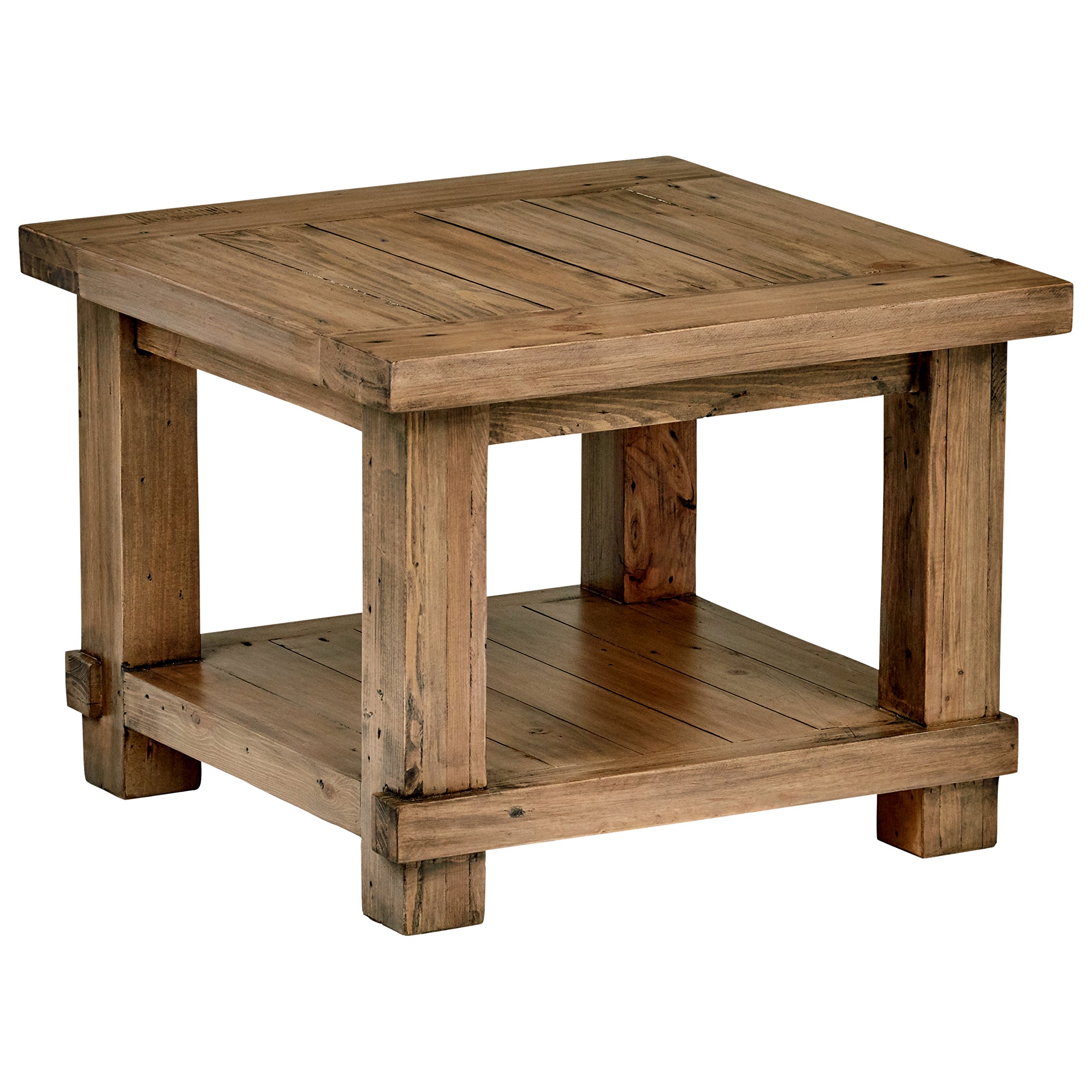 Amazon Brand – Stone & Beam Ferndale Rustic Reclaimed Pine Side End Table, 24"W, Sandstone
